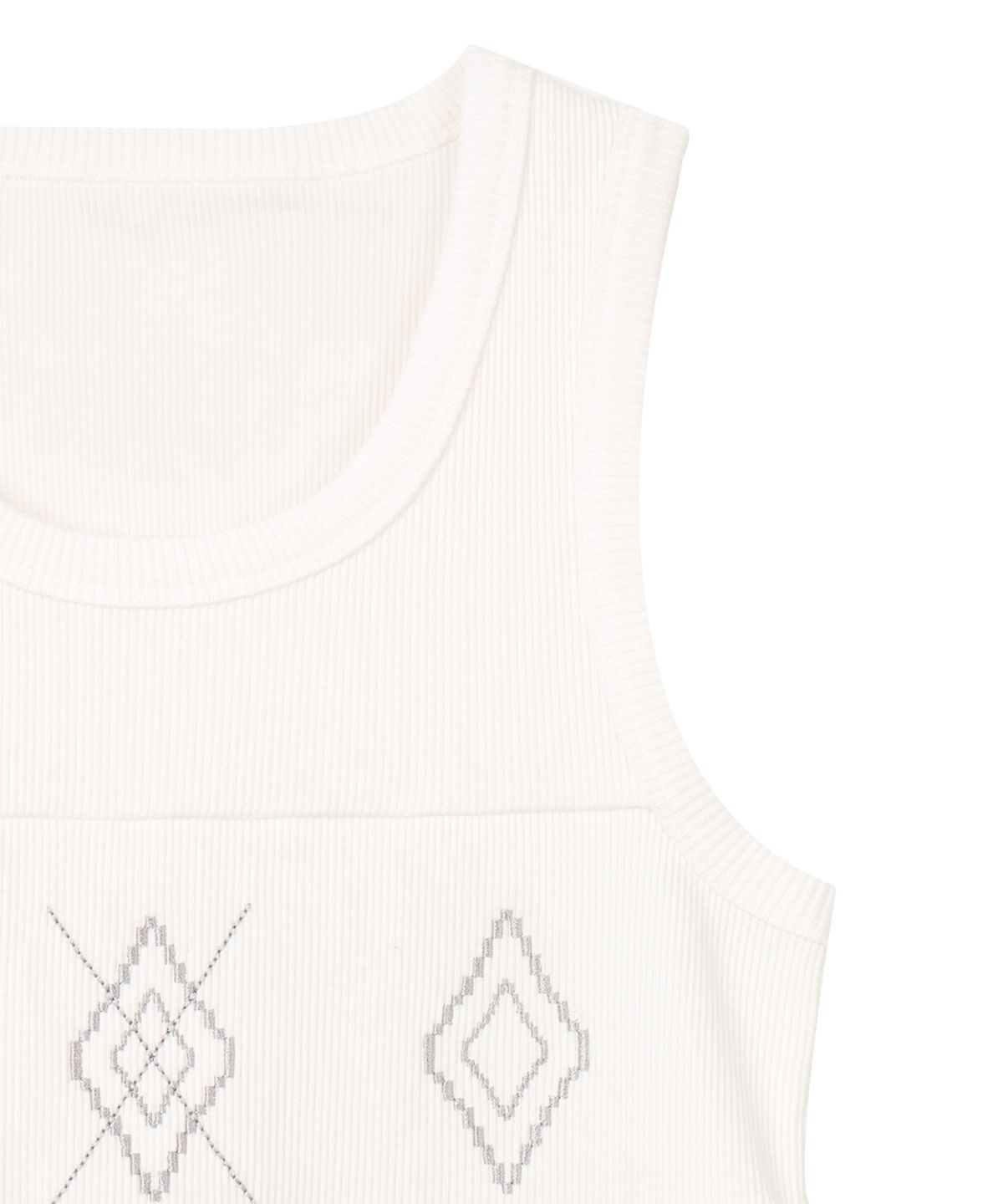 단델(DANDEL) DD argyle stitch sleeveless (WHITE)