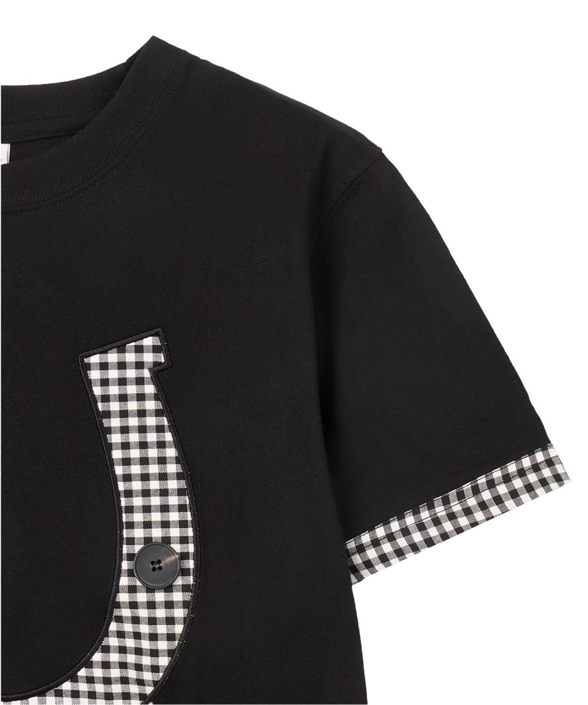 단델(DANDEL) DD horseshoe check applique tee (BLACK)