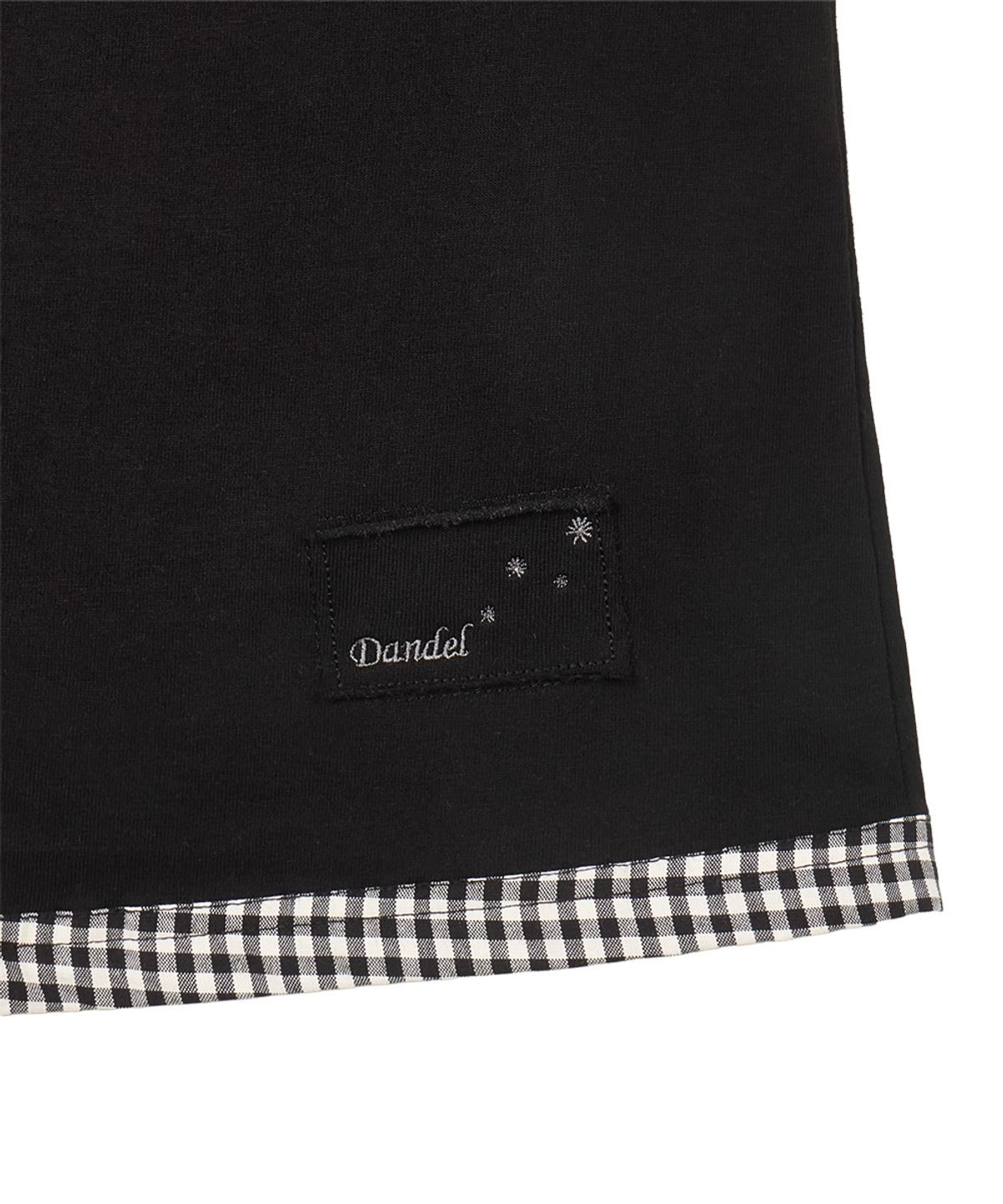 단델(DANDEL) DD horseshoe check applique tee (BLACK)