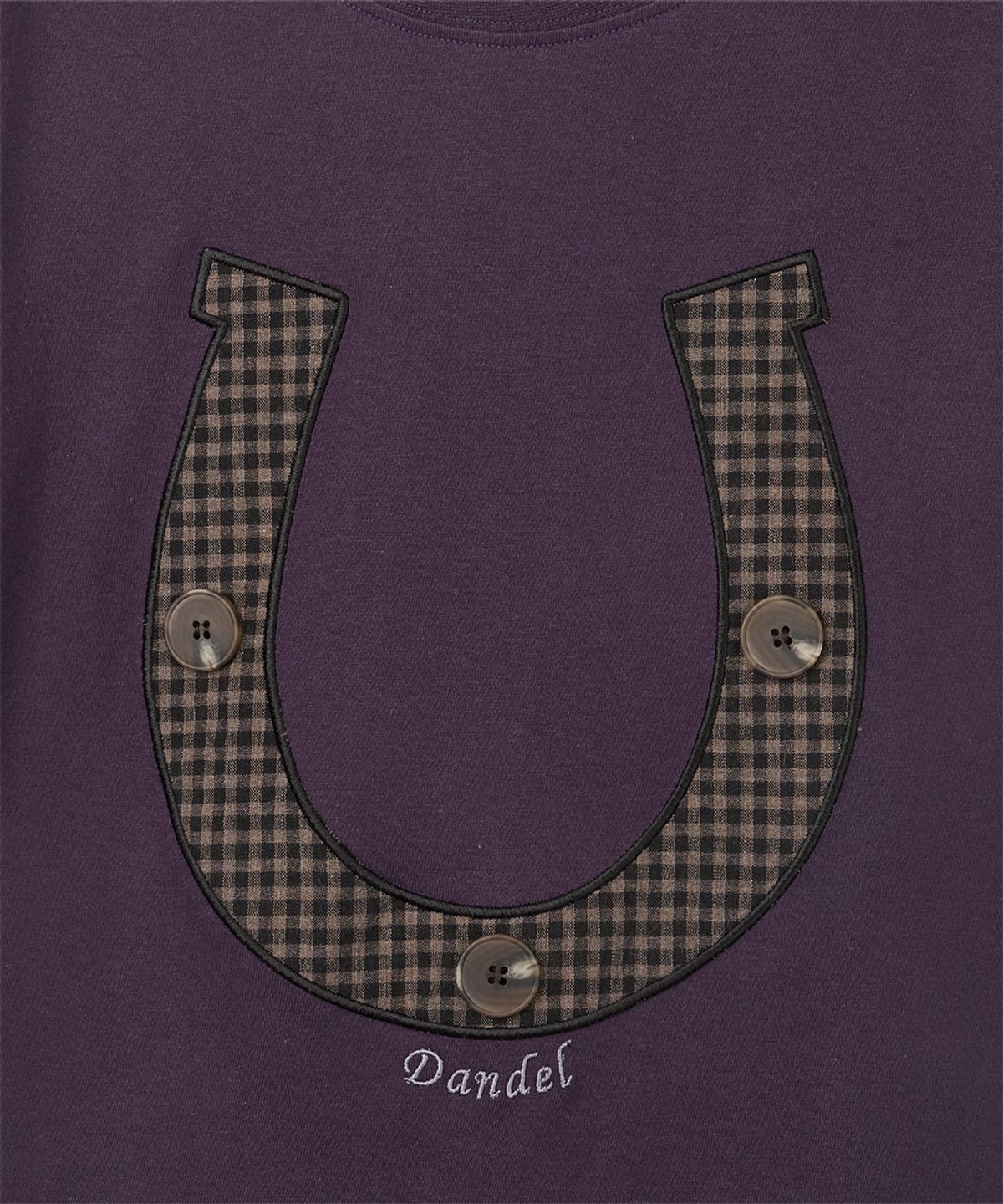 단델(DANDEL) DD horseshoe check applique tee (PURPLE)