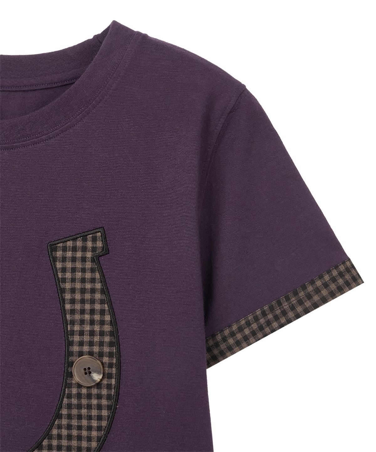 단델(DANDEL) DD horseshoe check applique tee (PURPLE)