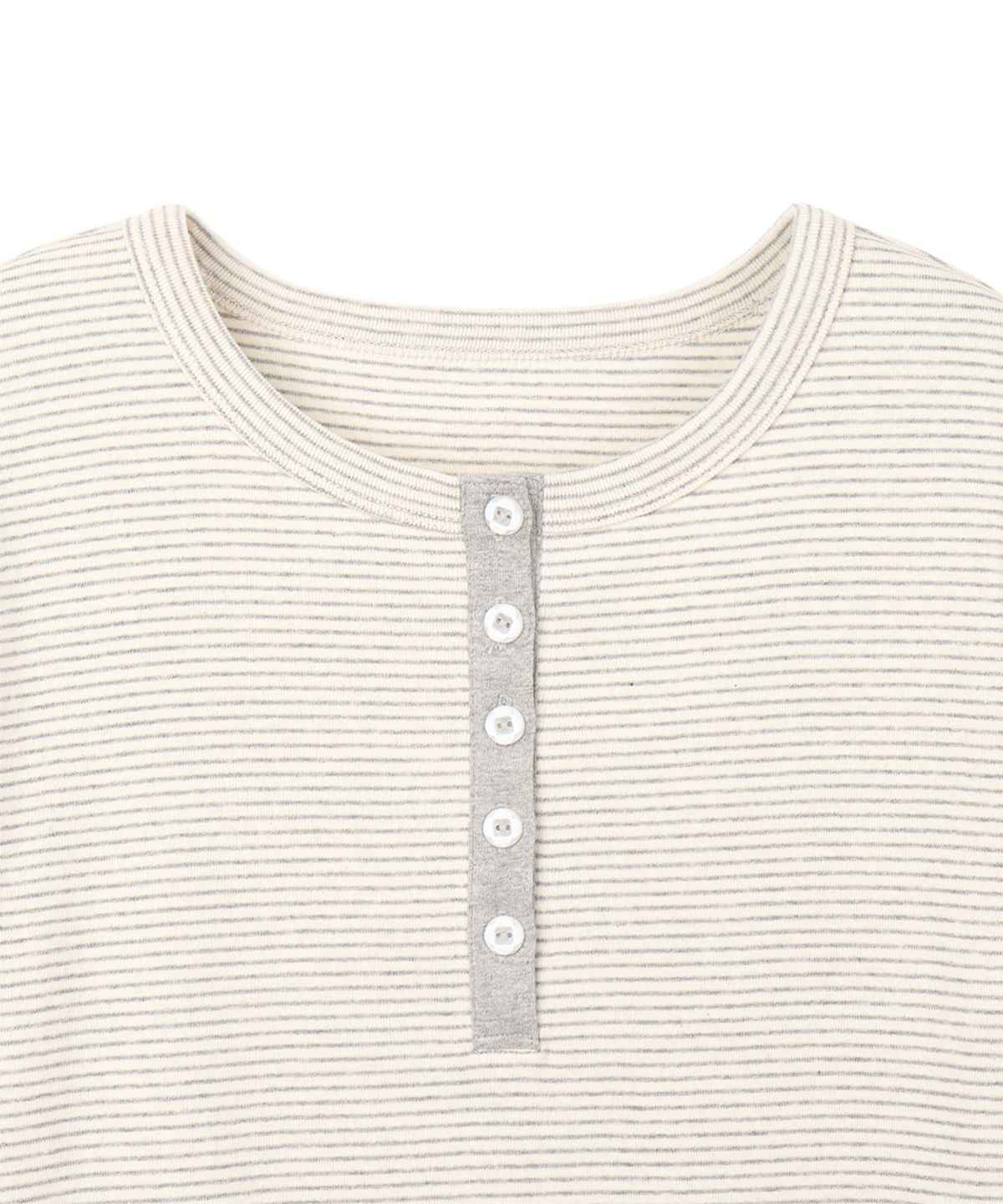 단델(DANDEL) DD mixed pattern henley neck tee (ST GREY)