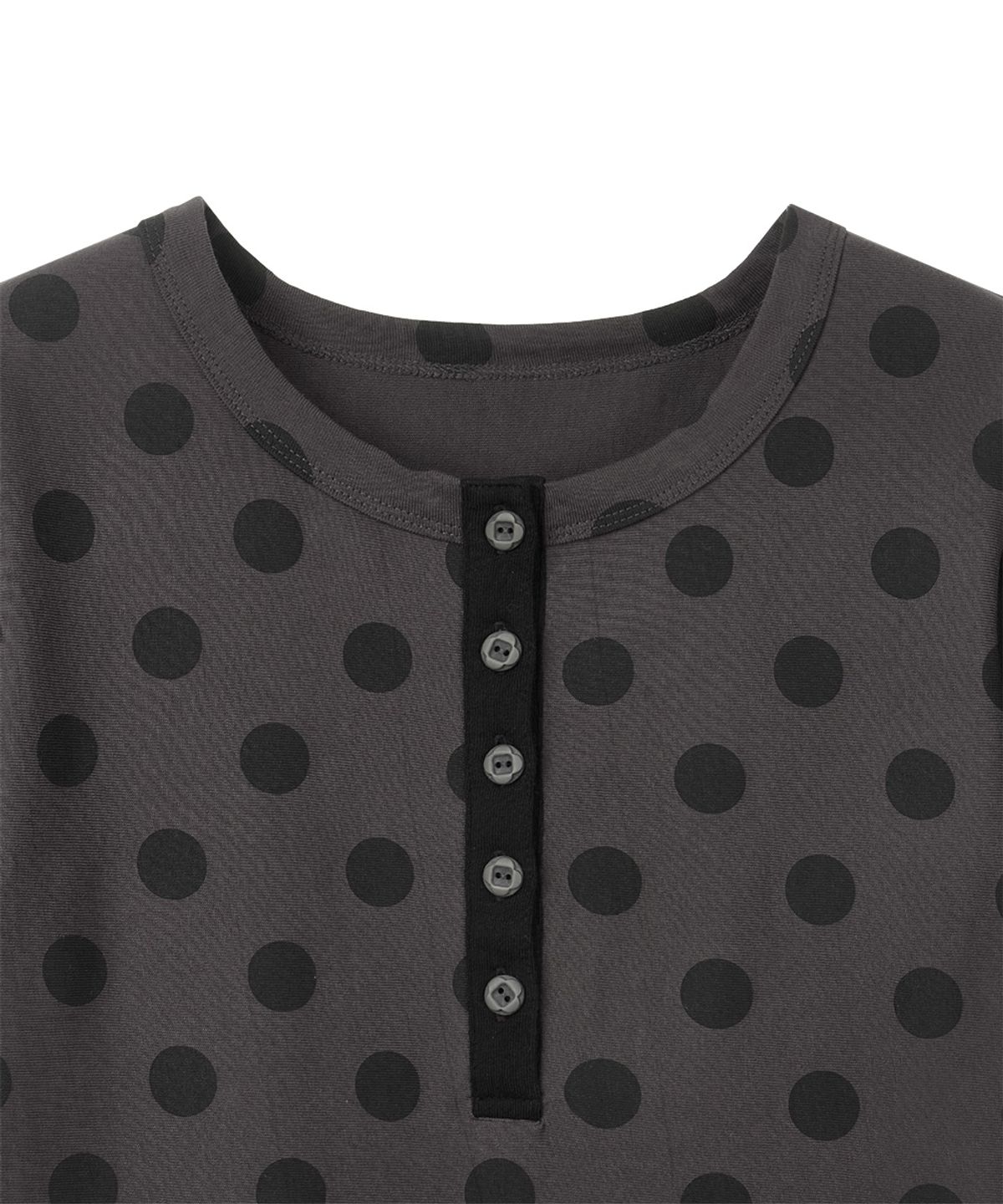 단델(DANDEL) DD mixed pattern henley neck tee (DT BLACK)