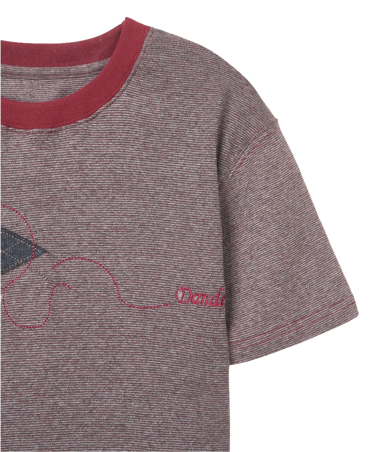 단델(DANDEL) DD argyle applique stripe tee (RED)