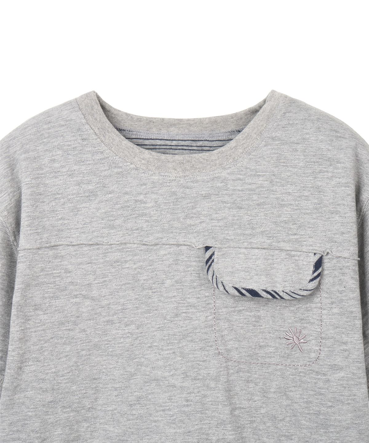 단델(DANDEL) DD reversible stripe pocket tee (GREY)