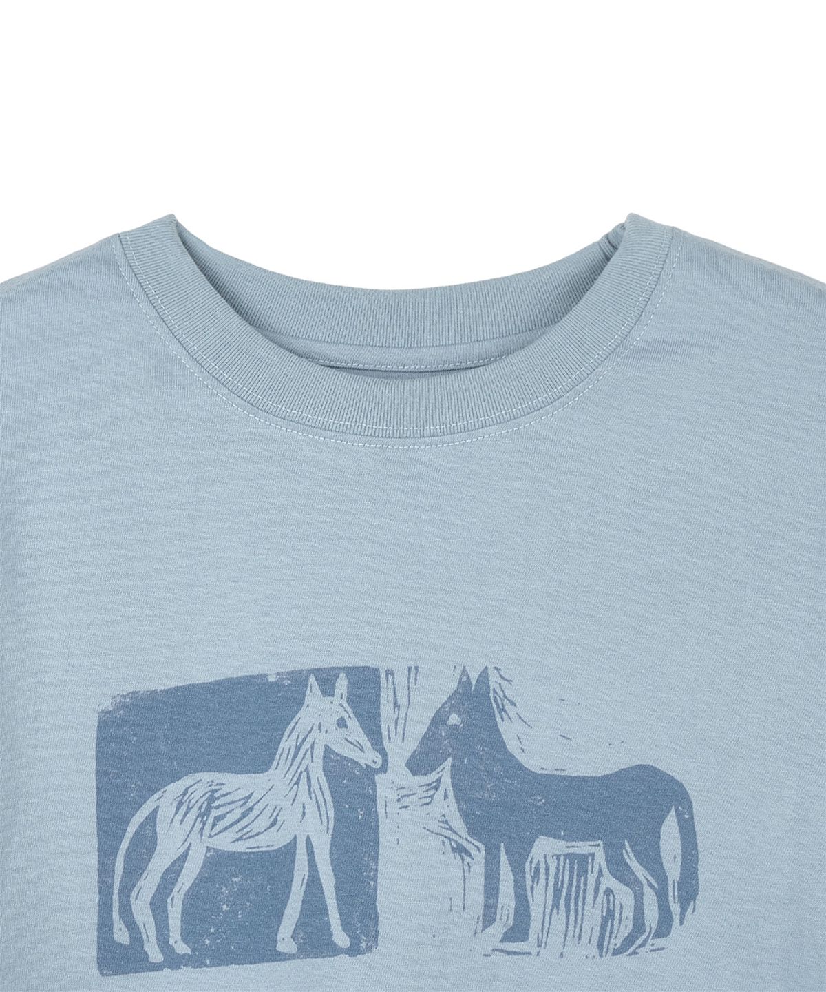 단델(DANDEL) DD two horse stitch tee (SKY BLUE)