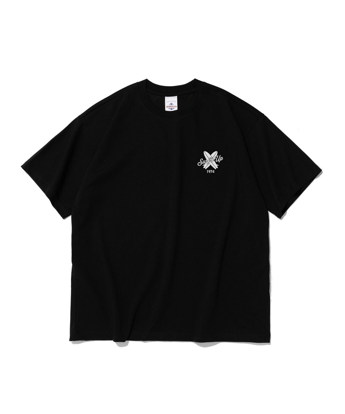 웍스앤코(WORKS & CO.) 서프 업 웨이브 반팔티 (블랙)