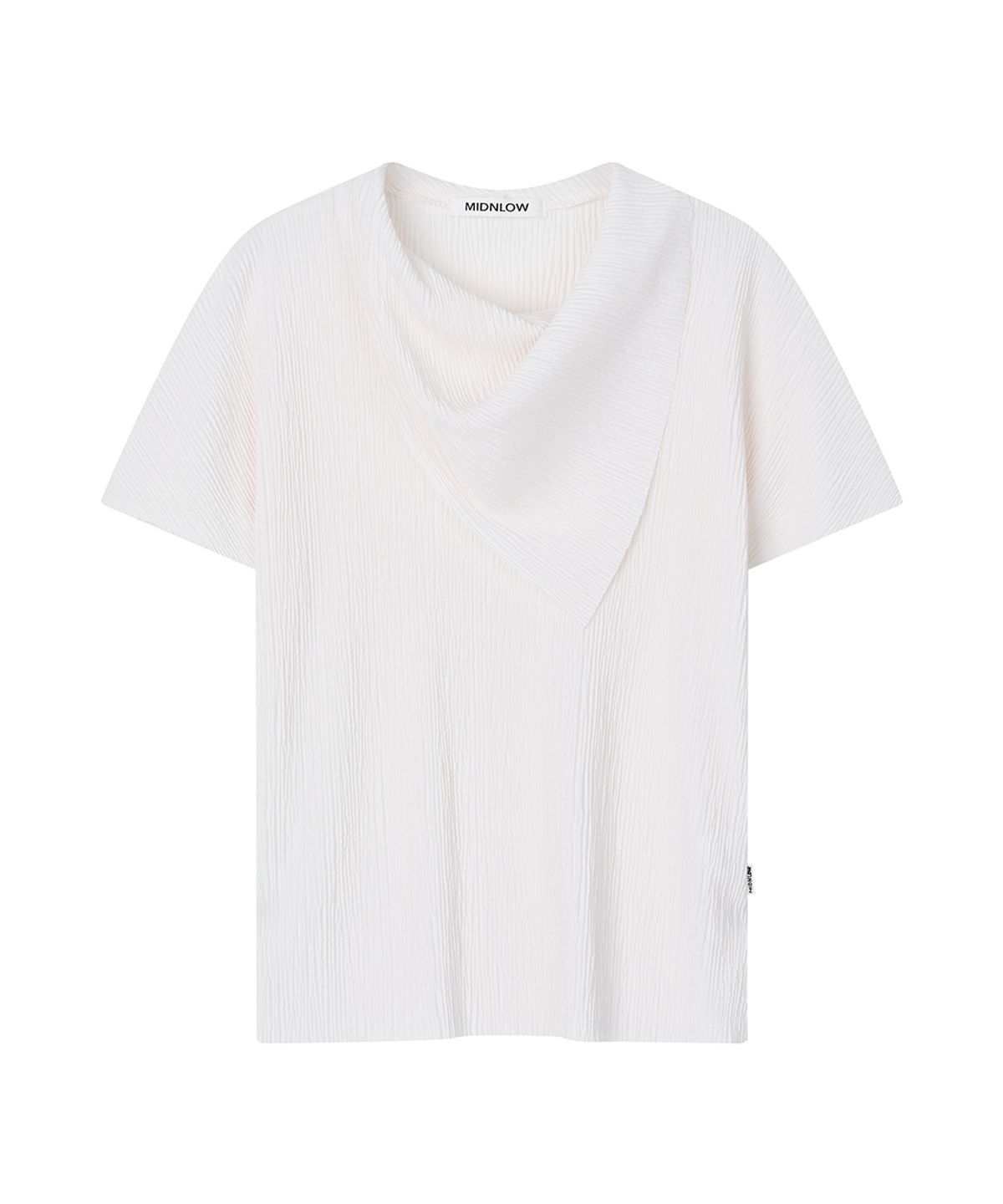미드앤로우(MIDNLOW) Pleats Scarf T-shirts (Ivory)
