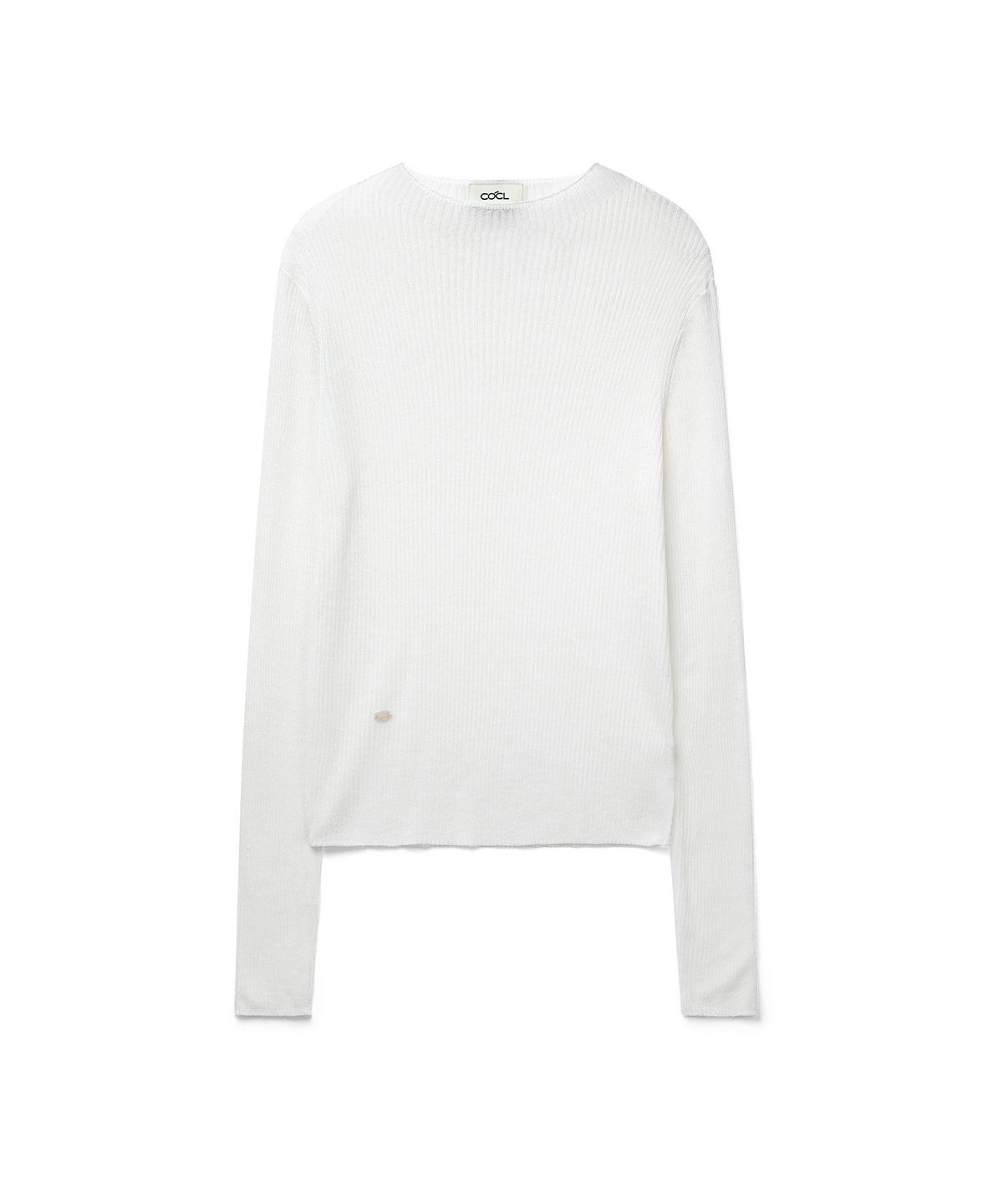 커스텀어클락 우먼(COSTUMEOCLOCK WOMAN) 린넨 시스루 골지 하프넥 니트 5 COLOR COWKT020