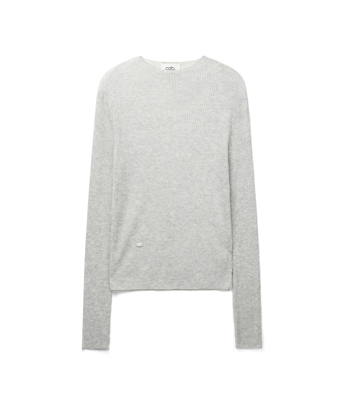 커스텀어클락 우먼(COSTUMEOCLOCK WOMAN) 린넨 시스루 골지 하프넥 니트 5 COLOR COWKT020