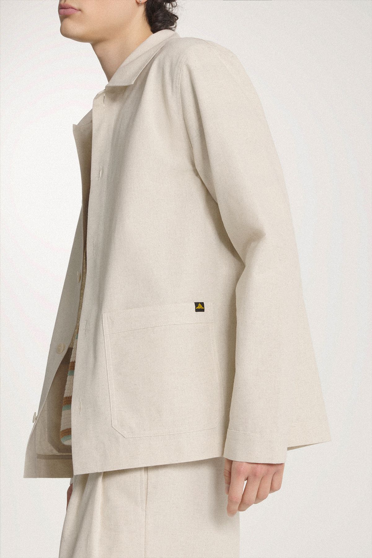 르몽생미셸(LE MONT ST MICHEL) Linen Pocket Shirt Jacket_Ivory