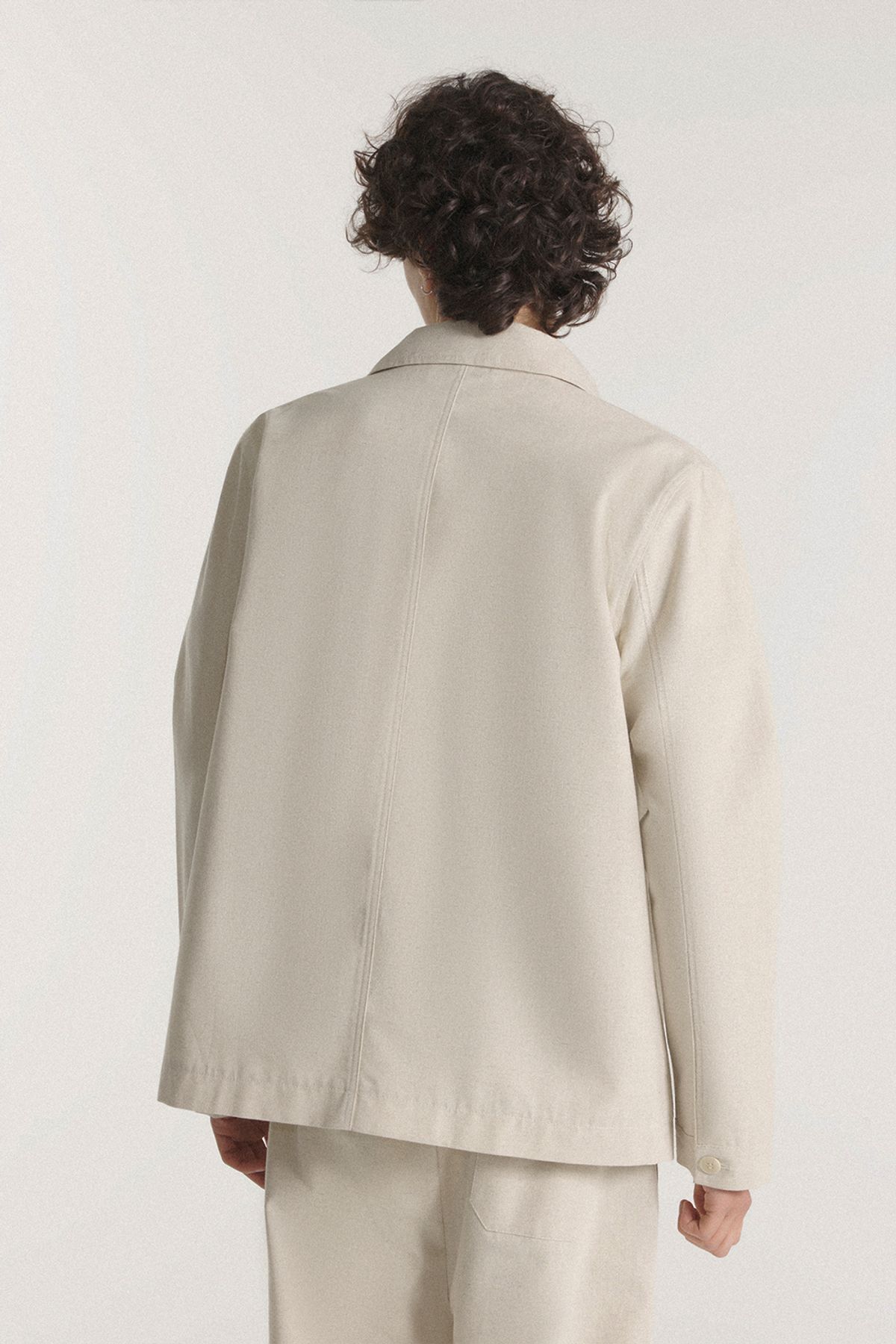르몽생미셸(LE MONT ST MICHEL) Linen Pocket Shirt Jacket_Ivory