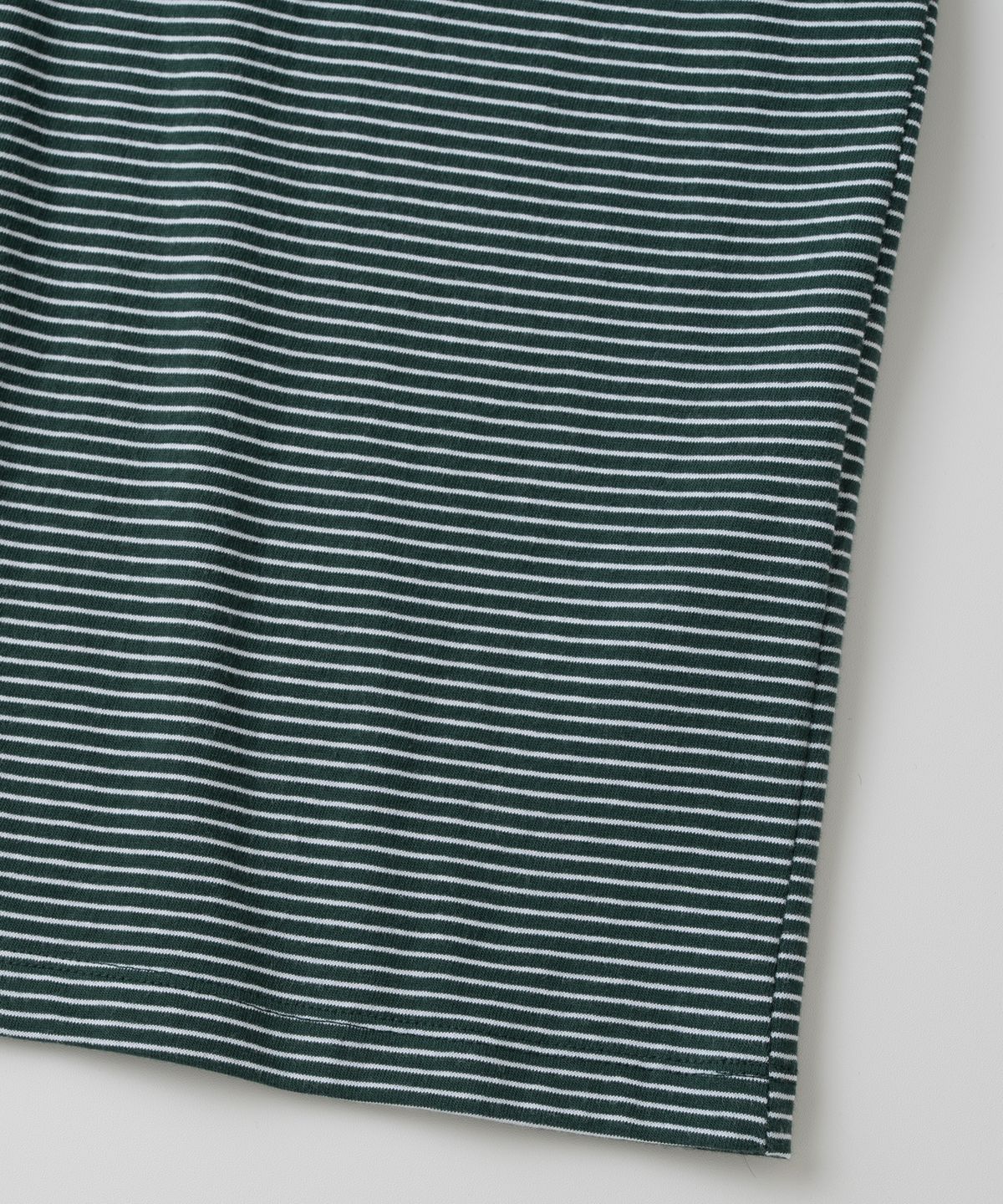와기(WHAGI) Vintage Stripe S/S Pocket Tee (D.Green Stripe)