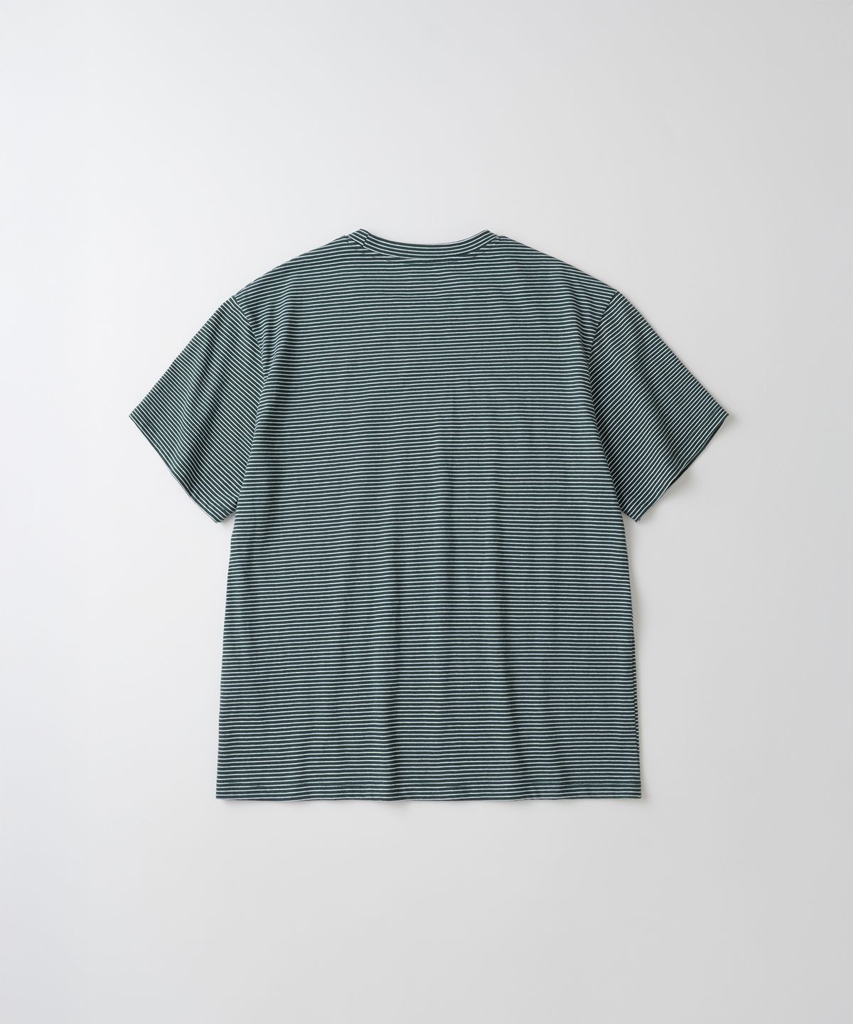 와기(WHAGI) Vintage Stripe S/S Pocket Tee (D.Green Stripe)