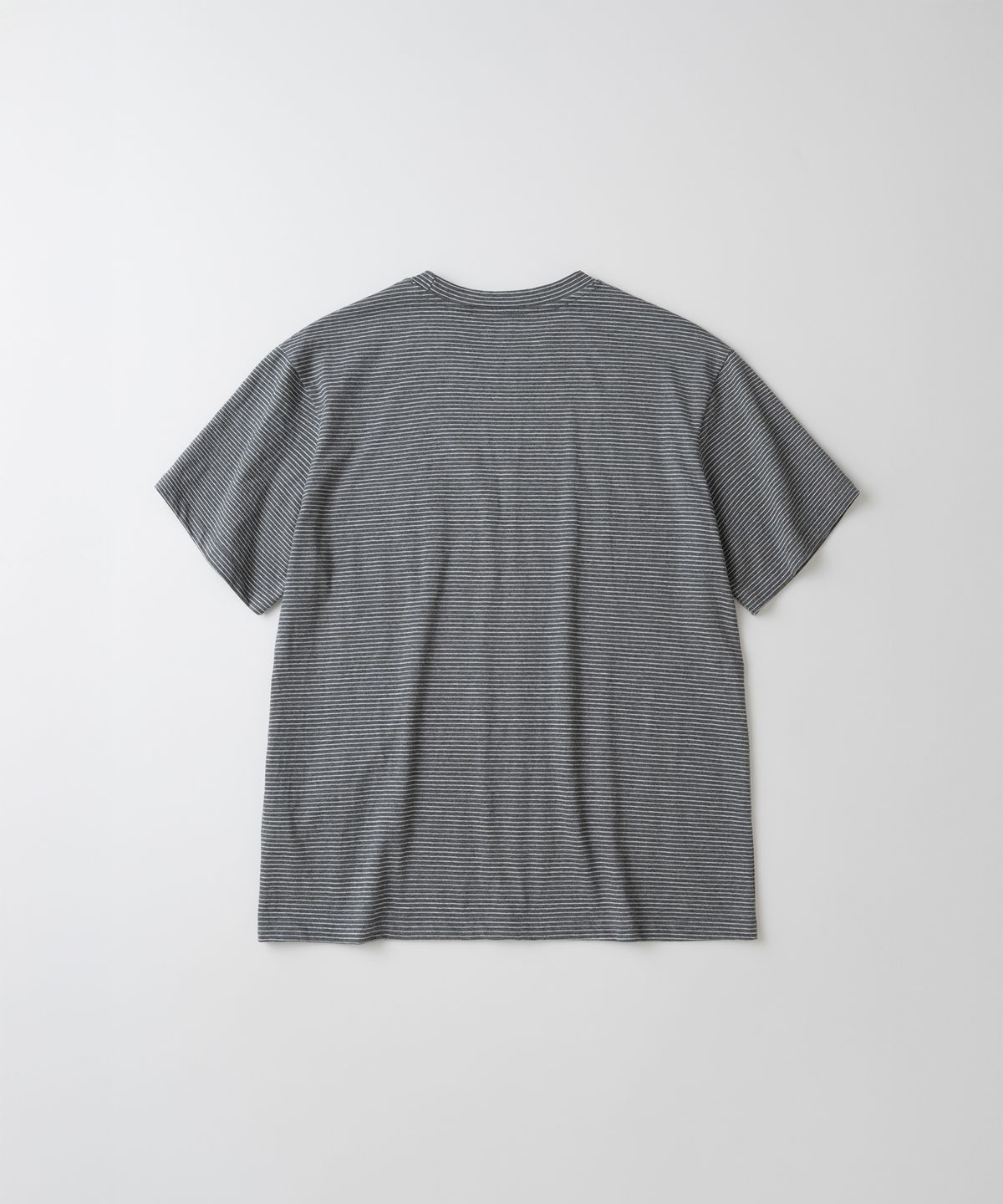 와기(WHAGI) Vintage Stripe S/S Pocket Tee (Charcoal Stripe)