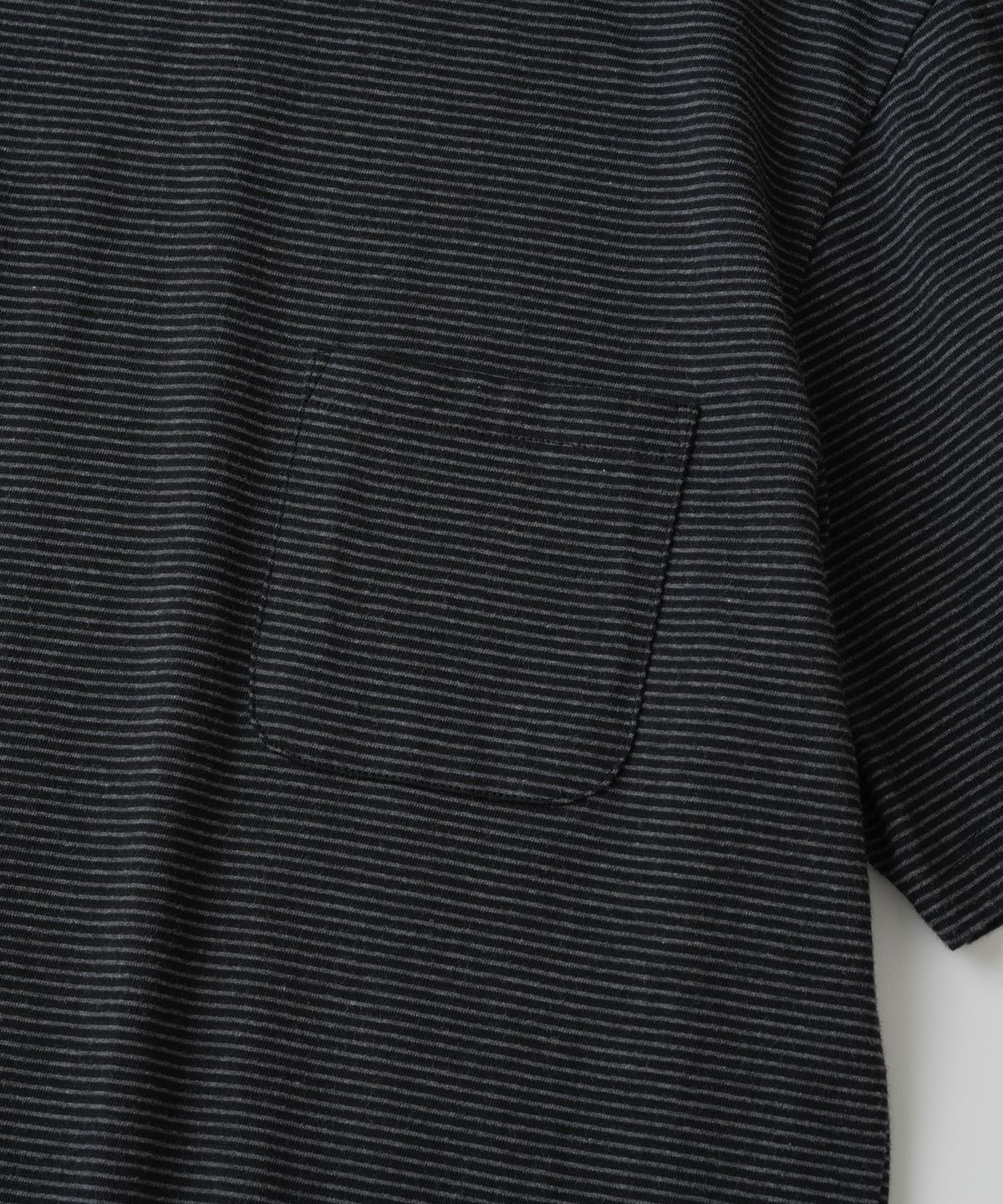 와기(WHAGI) Vintage Stripe S/S Pocket Tee (Black Stripe)
