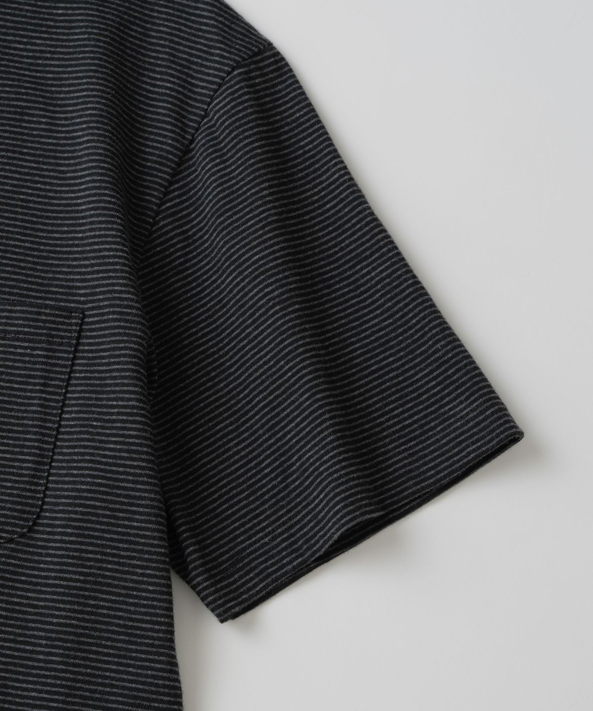와기(WHAGI) Vintage Stripe S/S Pocket Tee (Black Stripe)