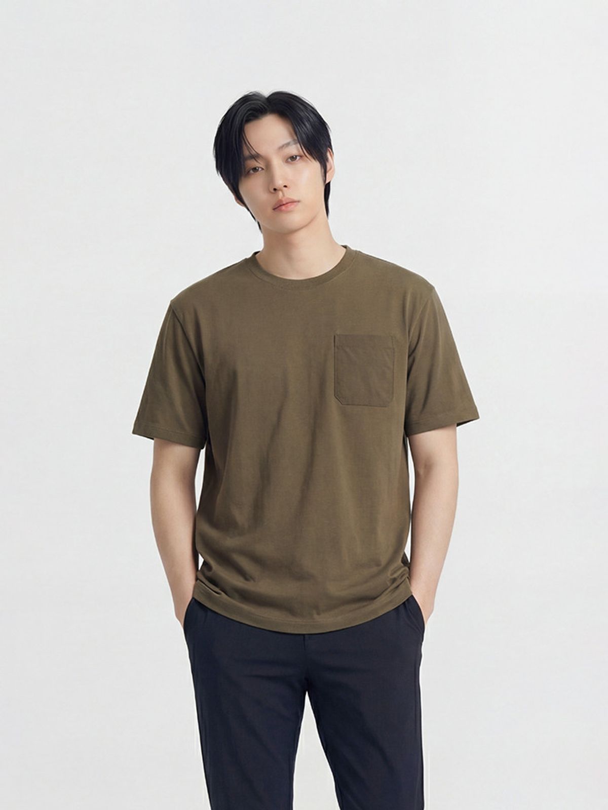 폴햄(POLHAM) 남성 피케소로나 우븐포켓 반팔티_PHG2TS1720