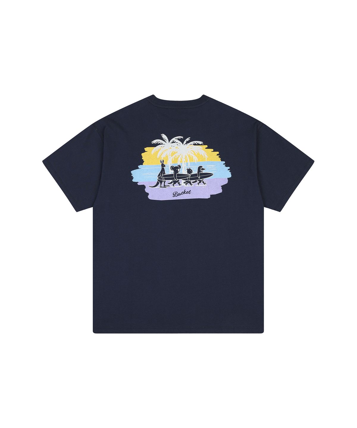 버킷(BUCKET) BCKT FRIENDS SURF BEACH T-SHIRT [NAVY]
