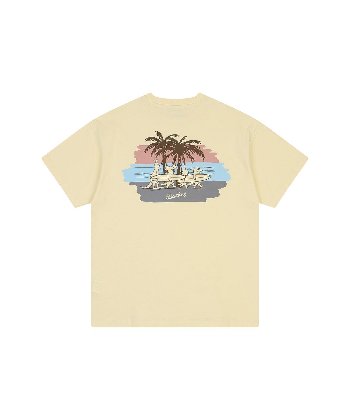 버킷(BUCKET) BCKT FRIENDS SURF BEACH T-SHIRT [LEMON]