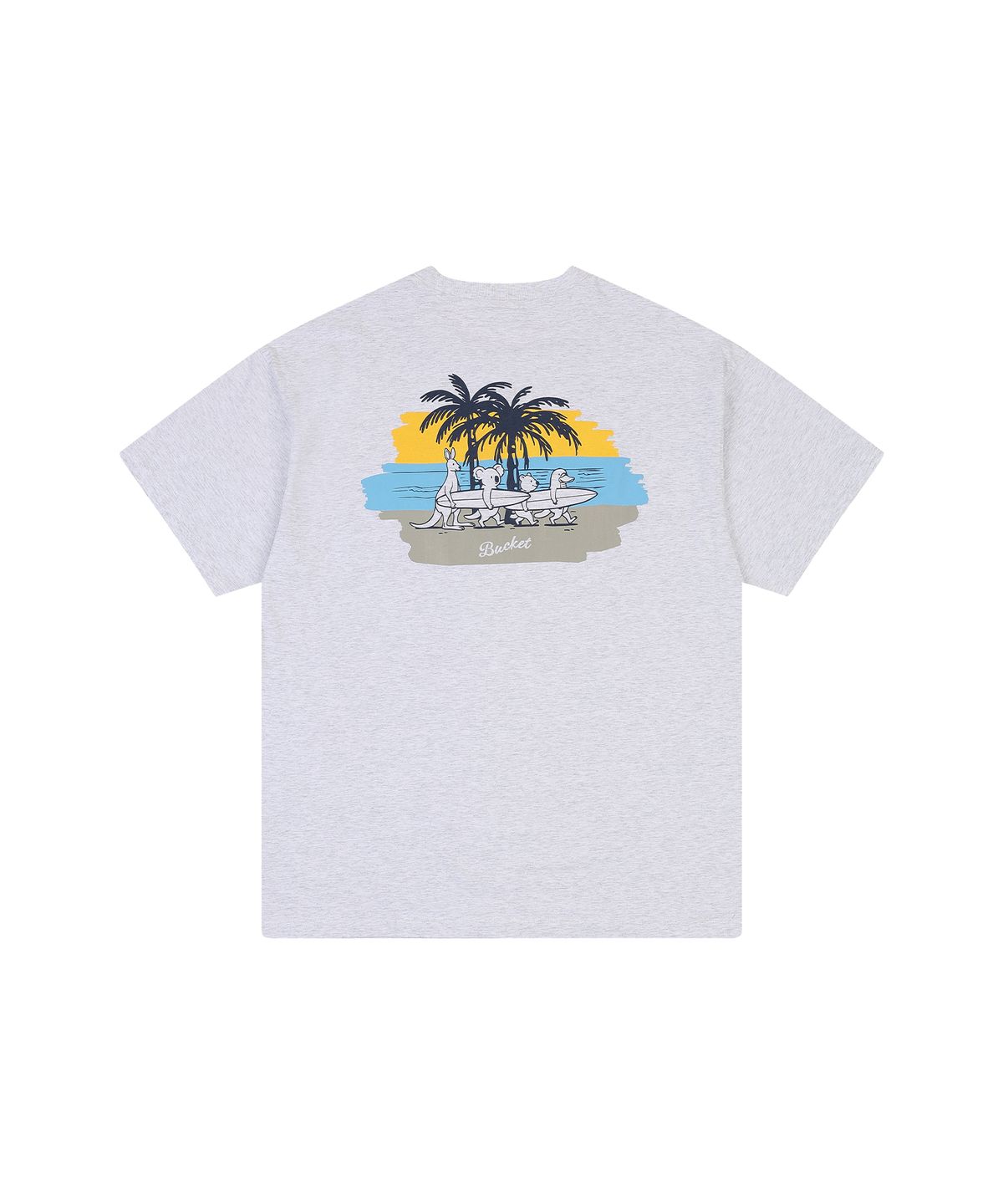 버킷(BUCKET) BCKT FRIENDS SURF BEACH T-SHIRT [LIGHT GRAY]