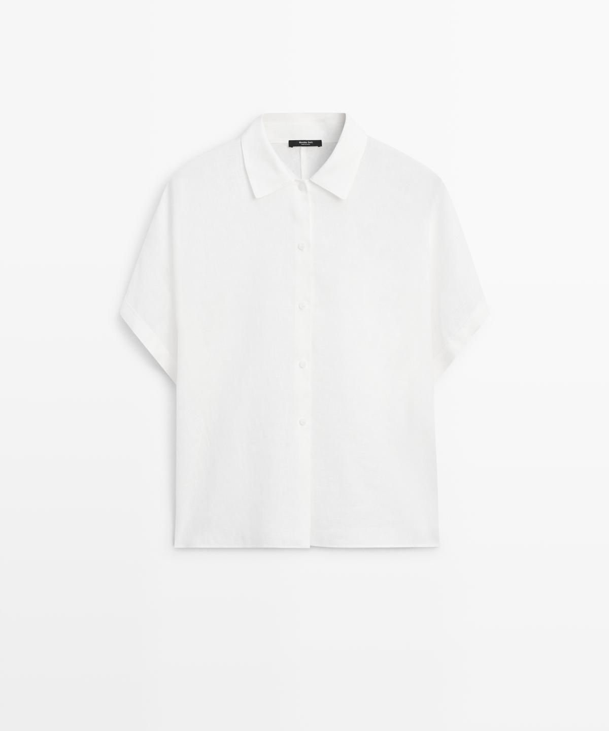 마시모두띠(MASSIMO DUTTI) 100% 리넨 반팔 셔츠