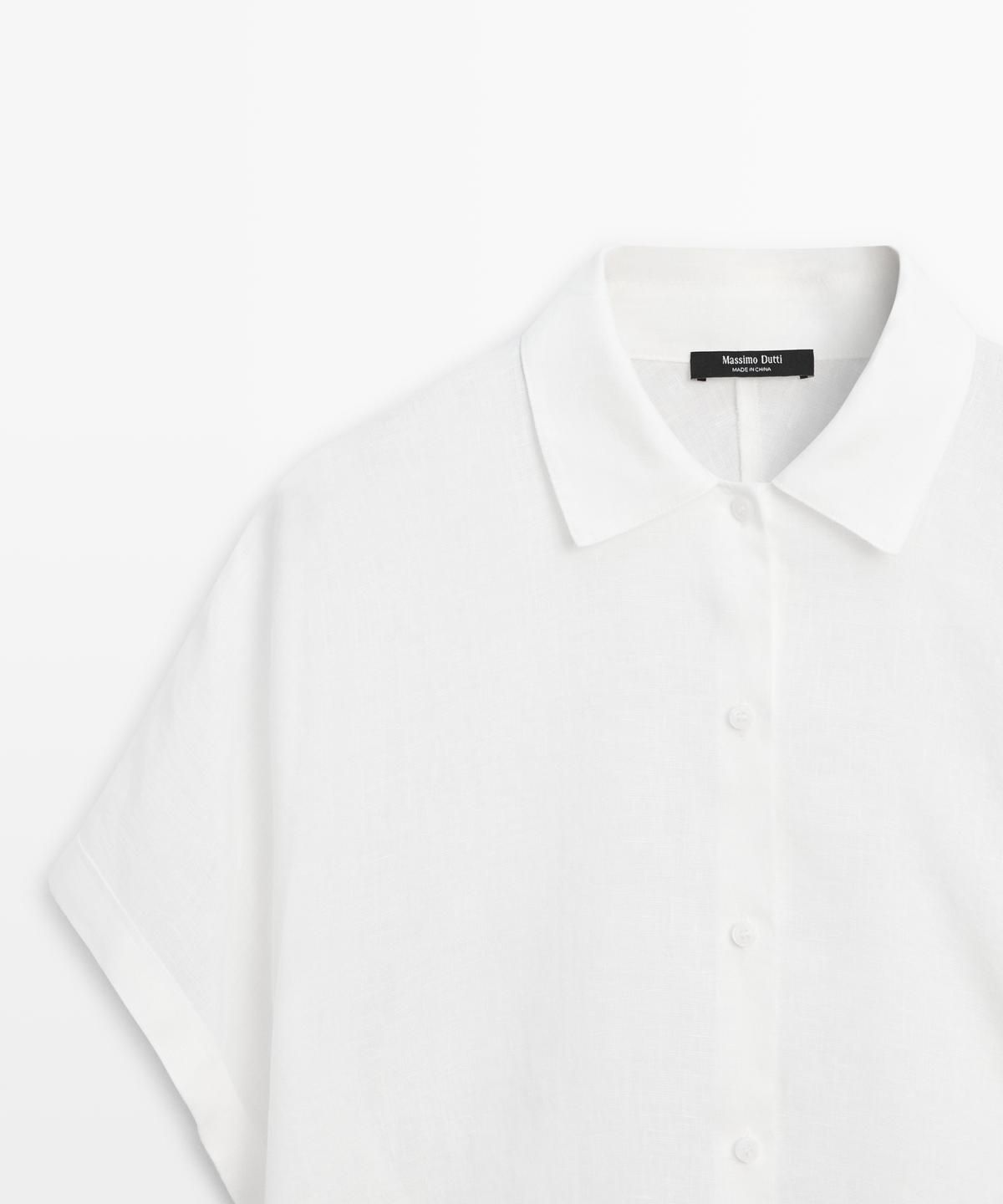 마시모두띠(MASSIMO DUTTI) 100% 리넨 반팔 셔츠