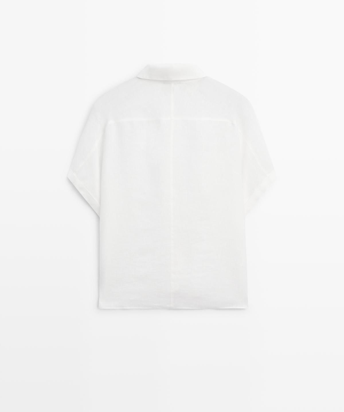 마시모두띠(MASSIMO DUTTI) 100% 리넨 반팔 셔츠