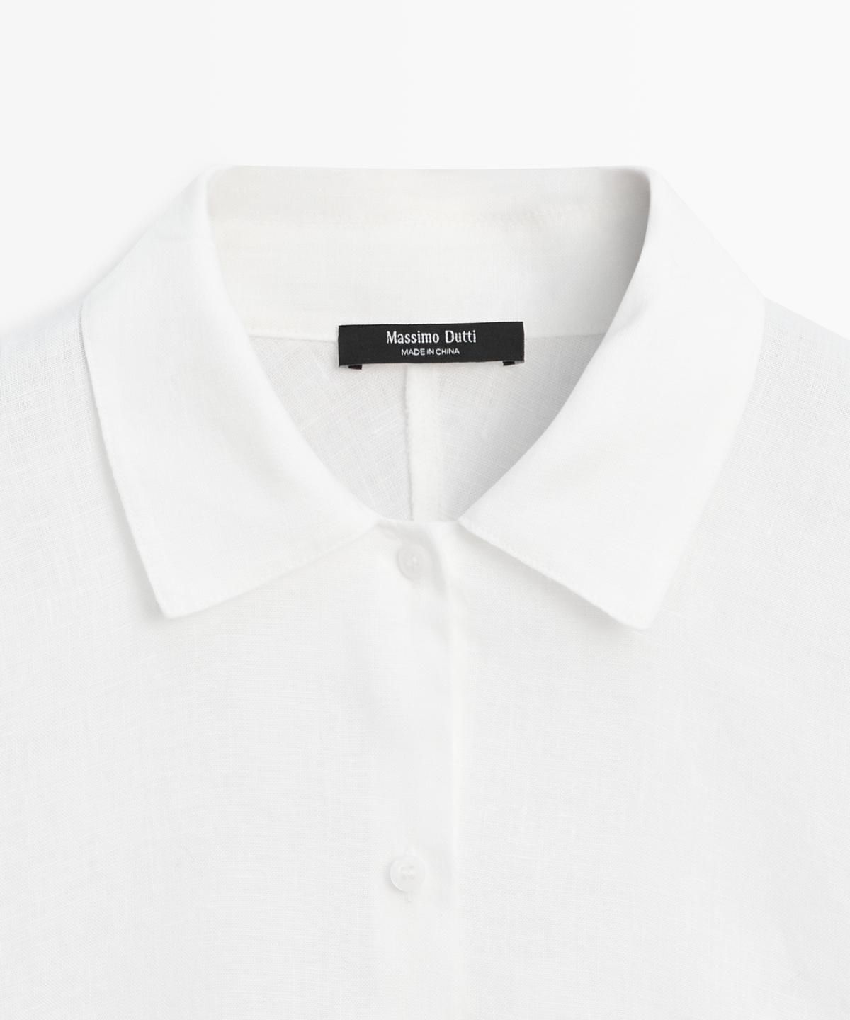 마시모두띠(MASSIMO DUTTI) 100% 리넨 반팔 셔츠