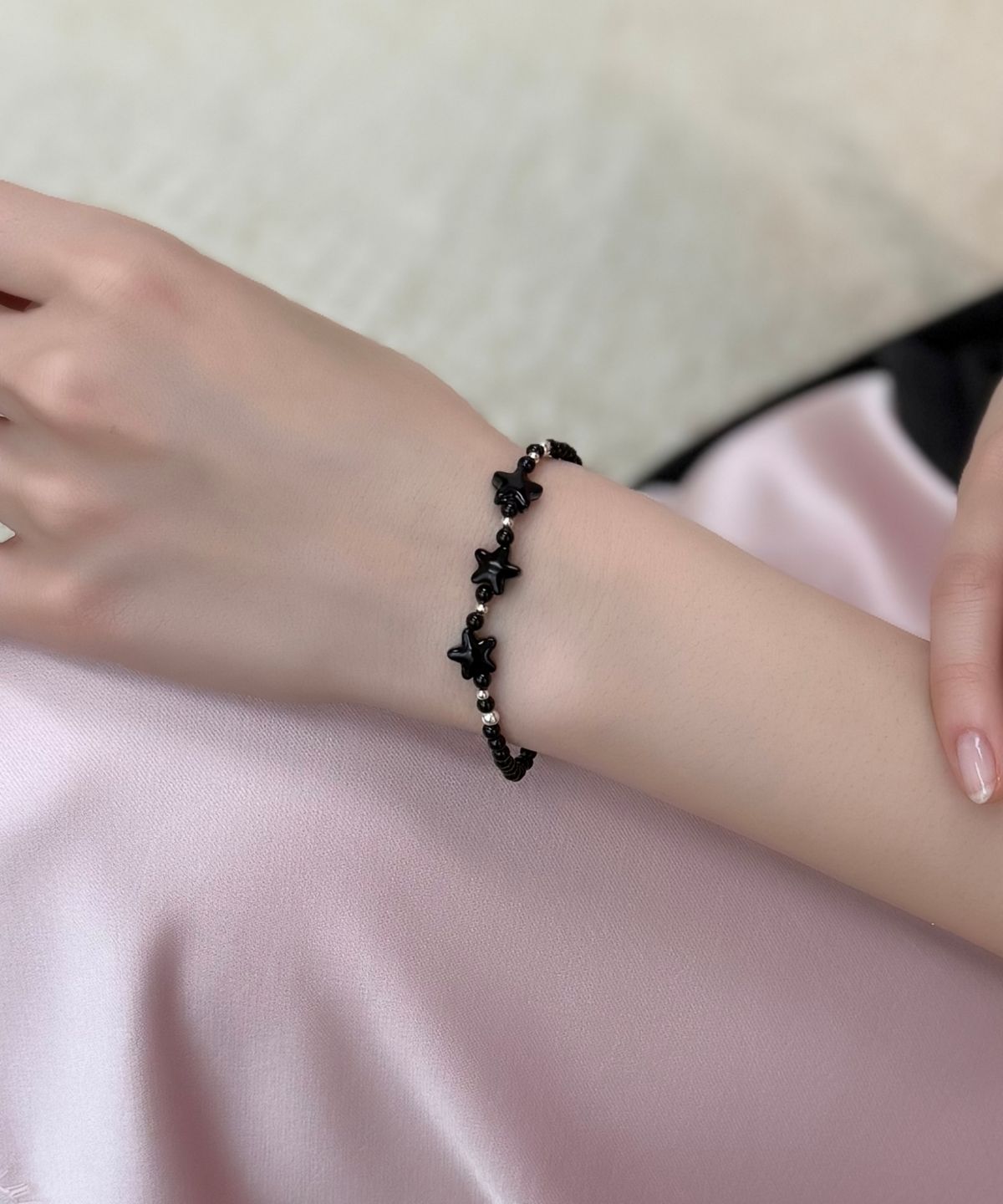봉보(BONBEAU) Star glass swarovski pearl Bracelet 스타 글라스 스와로브스키 크리스탈 진주 비즈 팔찌 3mm