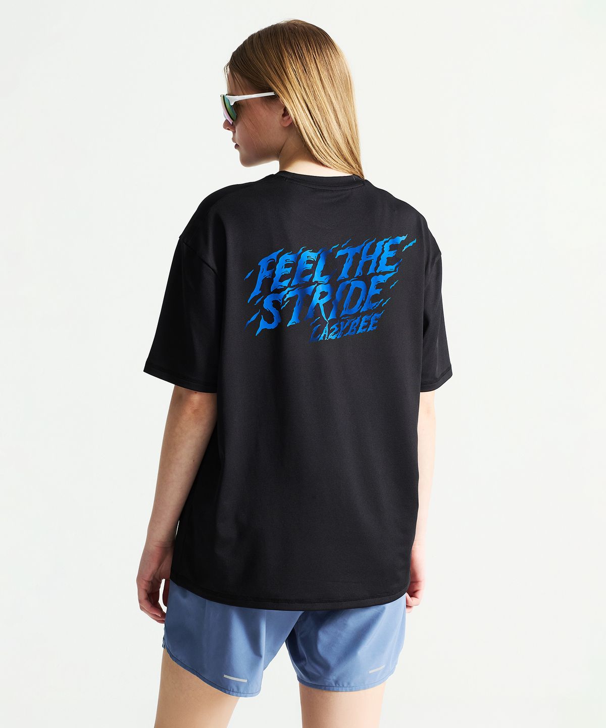 레이지비(LAZYBEE) [SET] 스트라이드 쿨링 반팔 + 5인치 쇼츠 반바지 세트 M 블랙