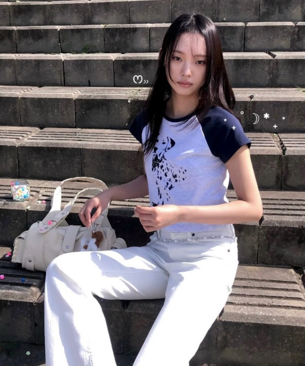 라츠유(LOTSYOU) LOTSYOU_Dalmatian Tee Light Gray