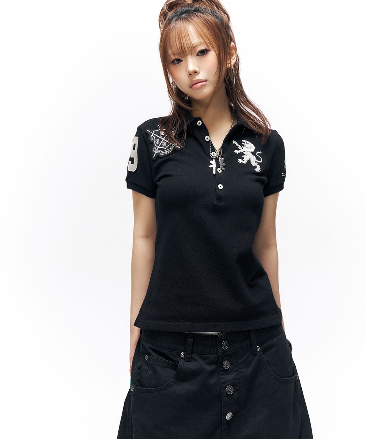 스키즘 인듀싱(SCHISM INDUCING) TEAM SCHISM POLO SHIRT BLACK