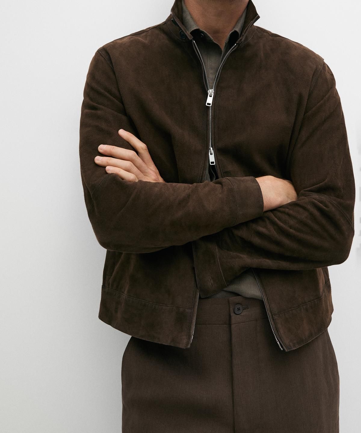 마시모두띠(MASSIMO DUTTI) 스웨이드 레더 재킷