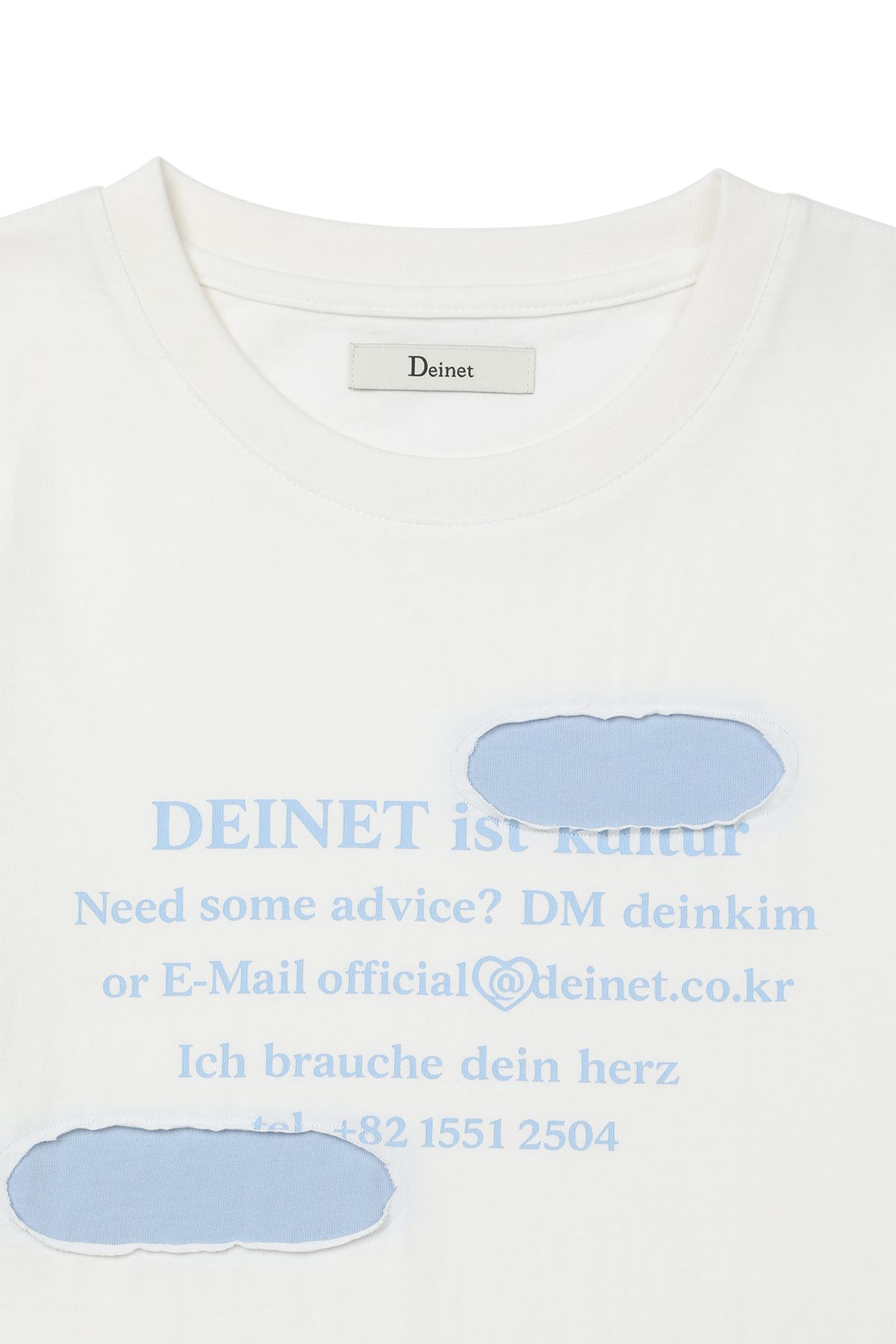 다이닛(DEINET) PATCHED LETTERING T-SHIRT IN WHITE