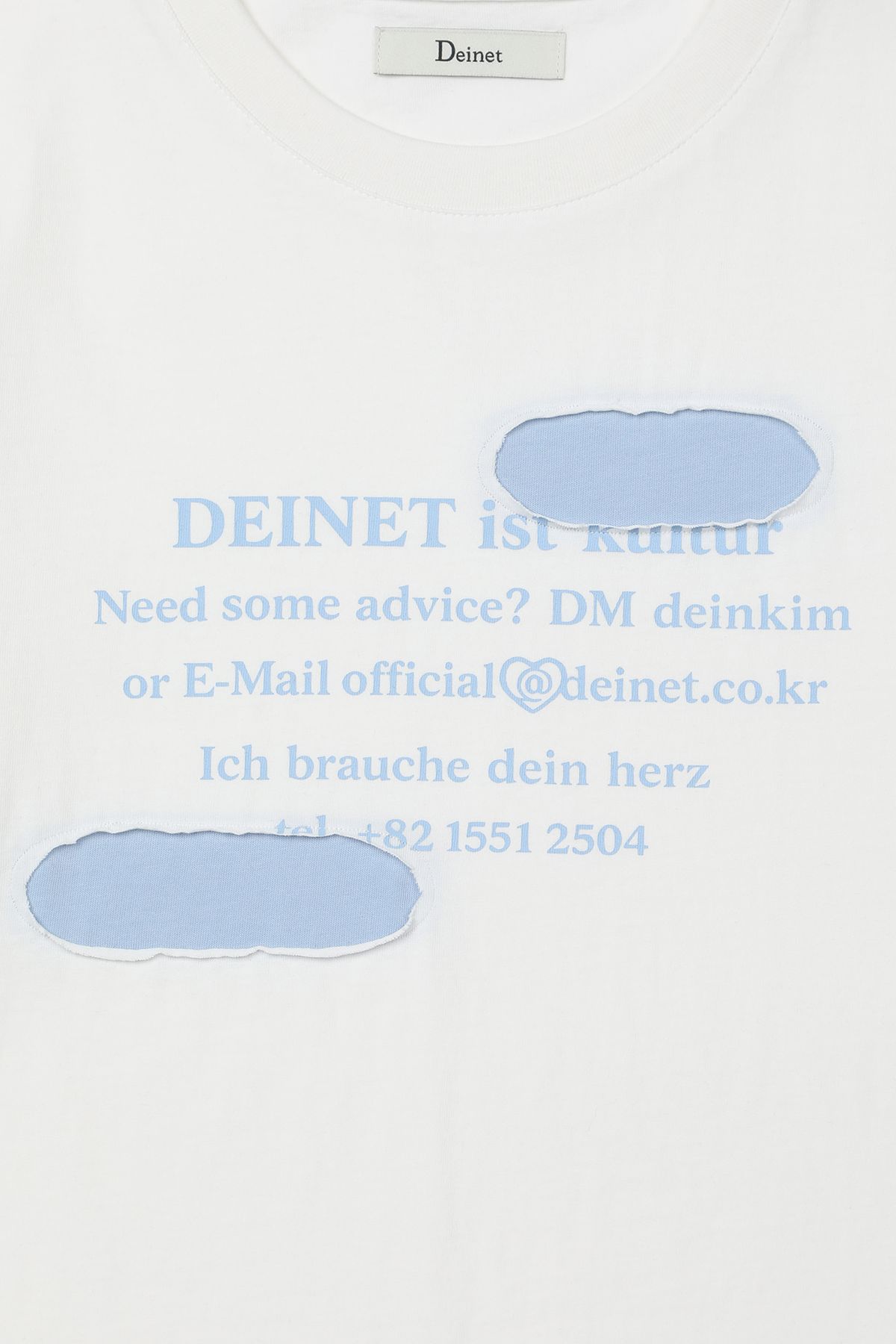 다이닛(DEINET) PATCHED LETTERING T-SHIRT IN WHITE