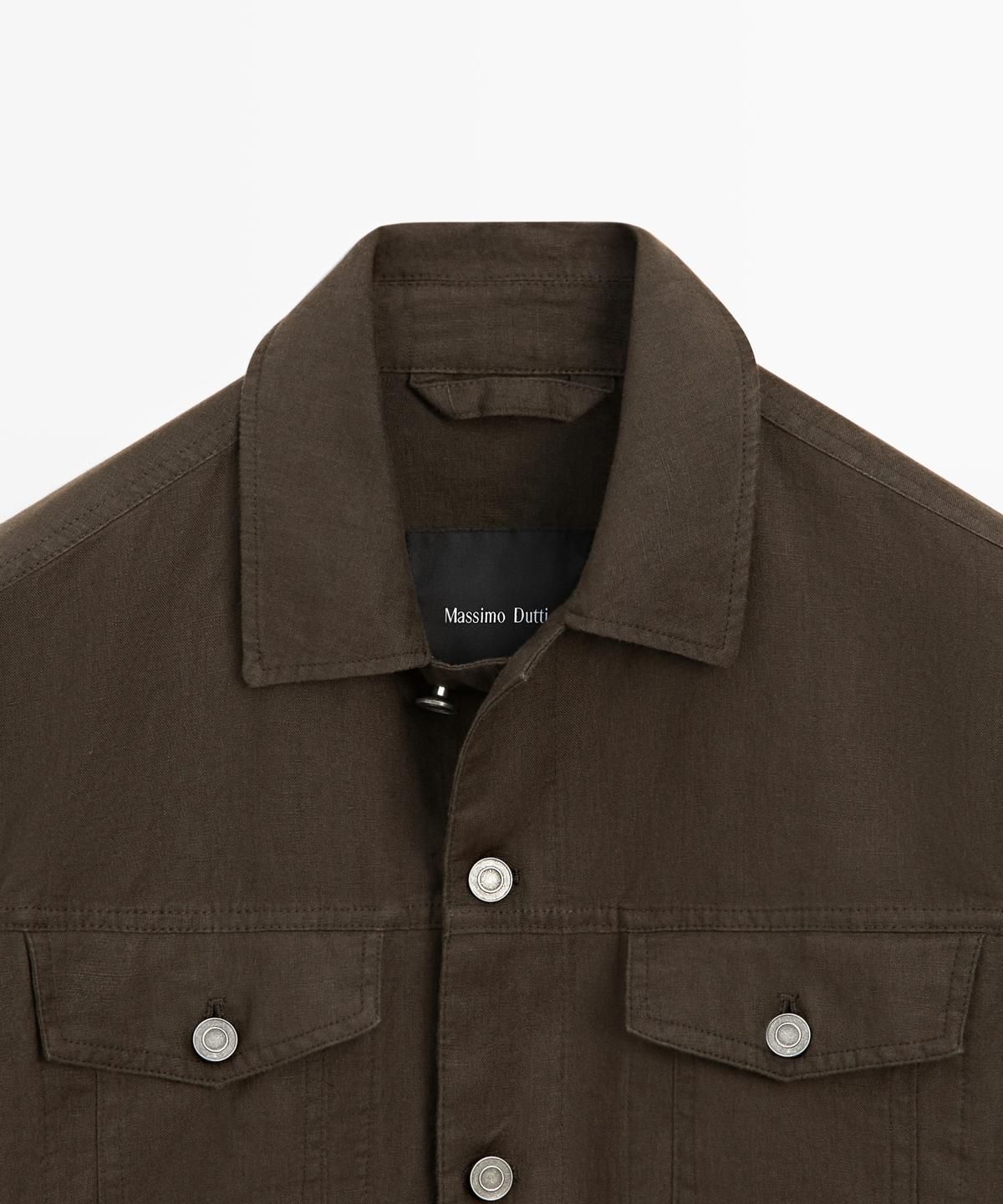 마시모두띠(MASSIMO DUTTI) 포켓 디테일 100% 린넨 재킷