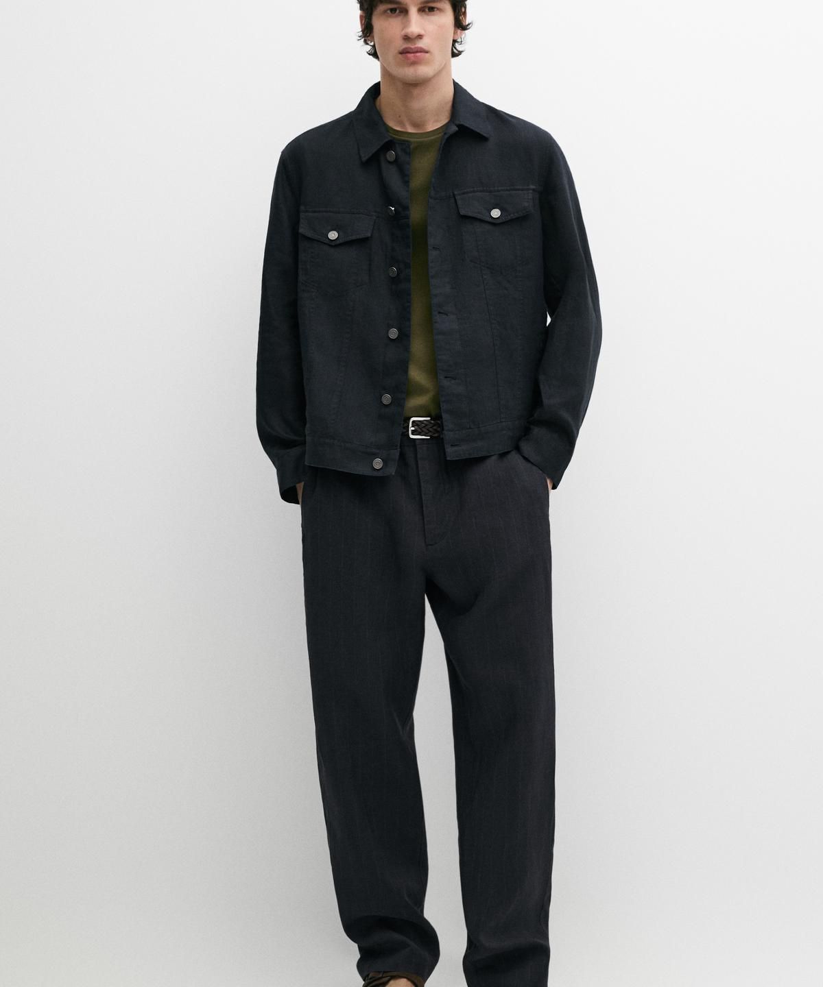 마시모두띠(MASSIMO DUTTI) 포켓 디테일 100% 린넨 재킷