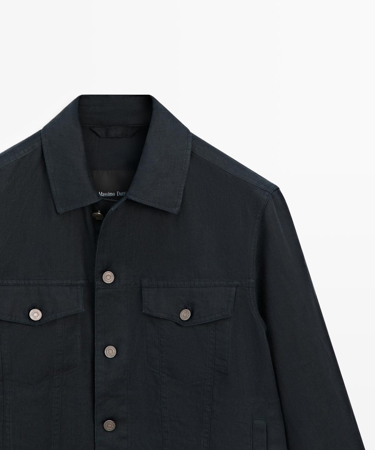 마시모두띠(MASSIMO DUTTI) 포켓 디테일 100% 린넨 재킷