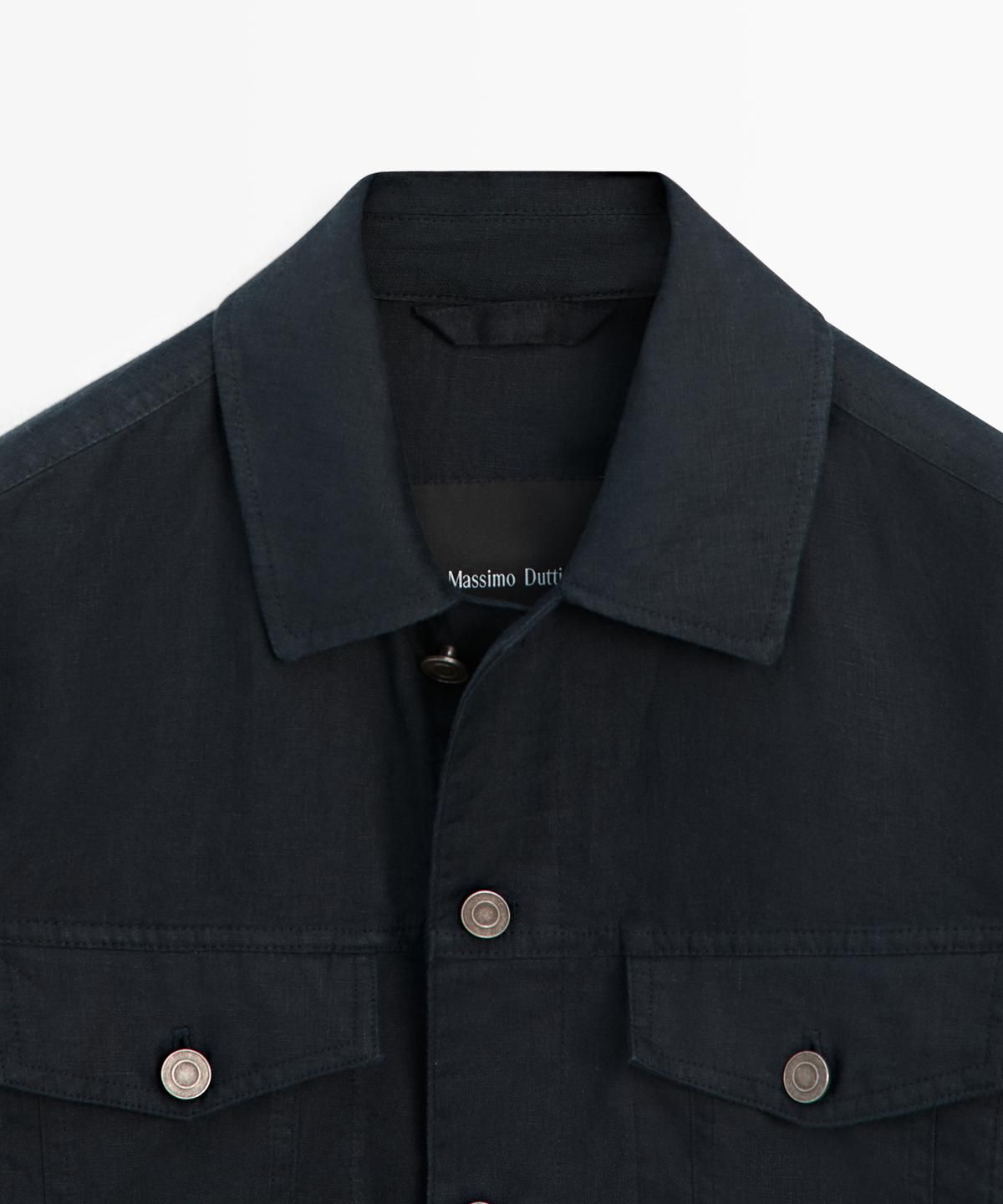 마시모두띠(MASSIMO DUTTI) 포켓 디테일 100% 린넨 재킷