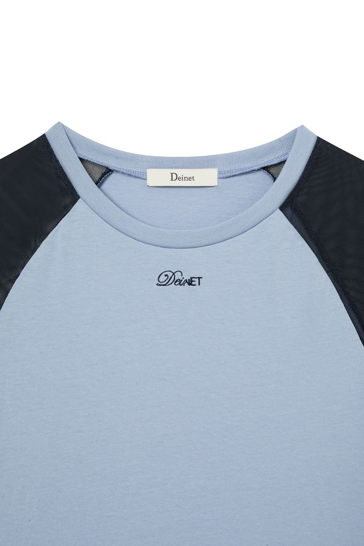 다이닛(DEINET) MESH CONTRAST RAGLAN T-SHIRT IN BLUE