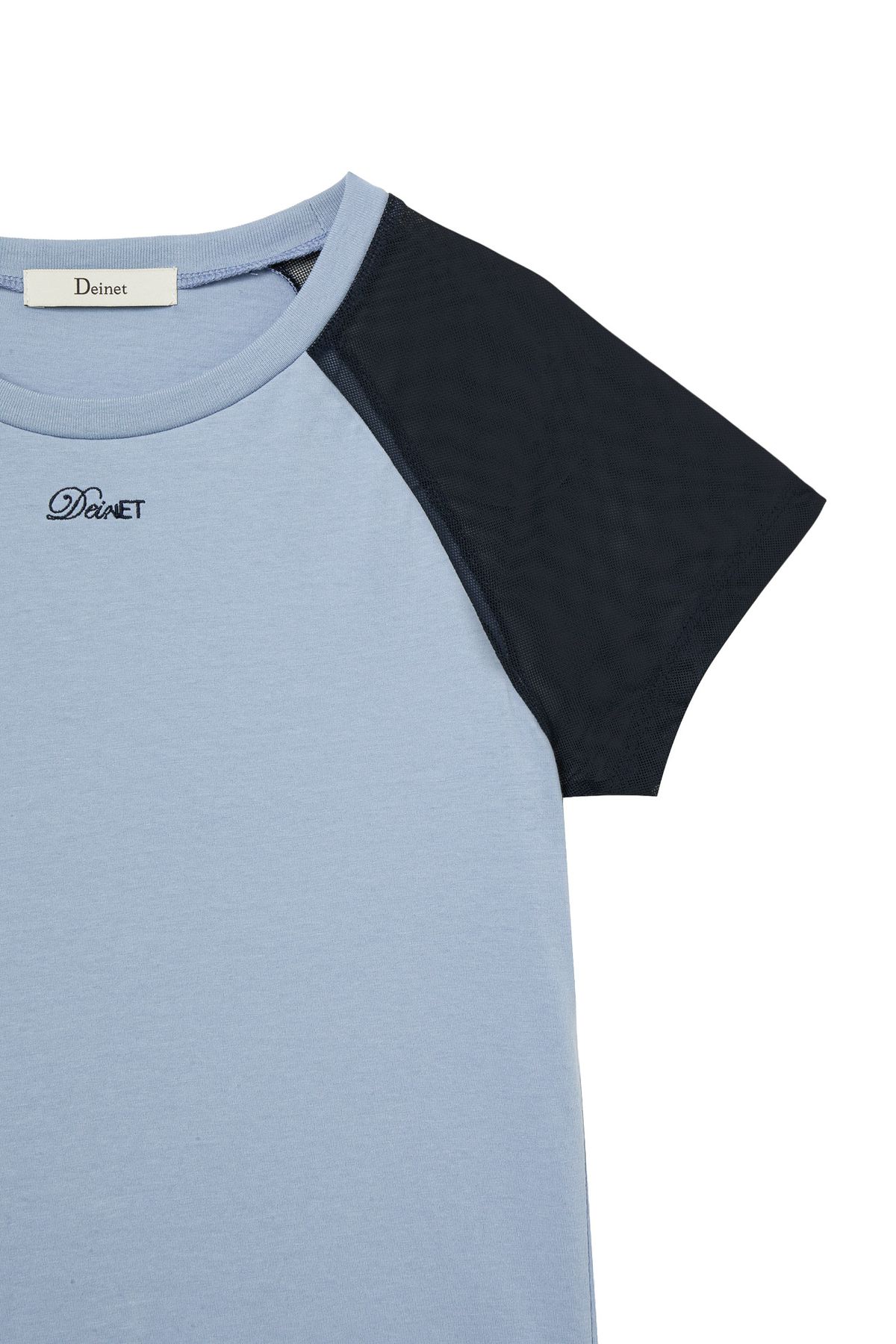 다이닛(DEINET) MESH CONTRAST RAGLAN T-SHIRT IN BLUE