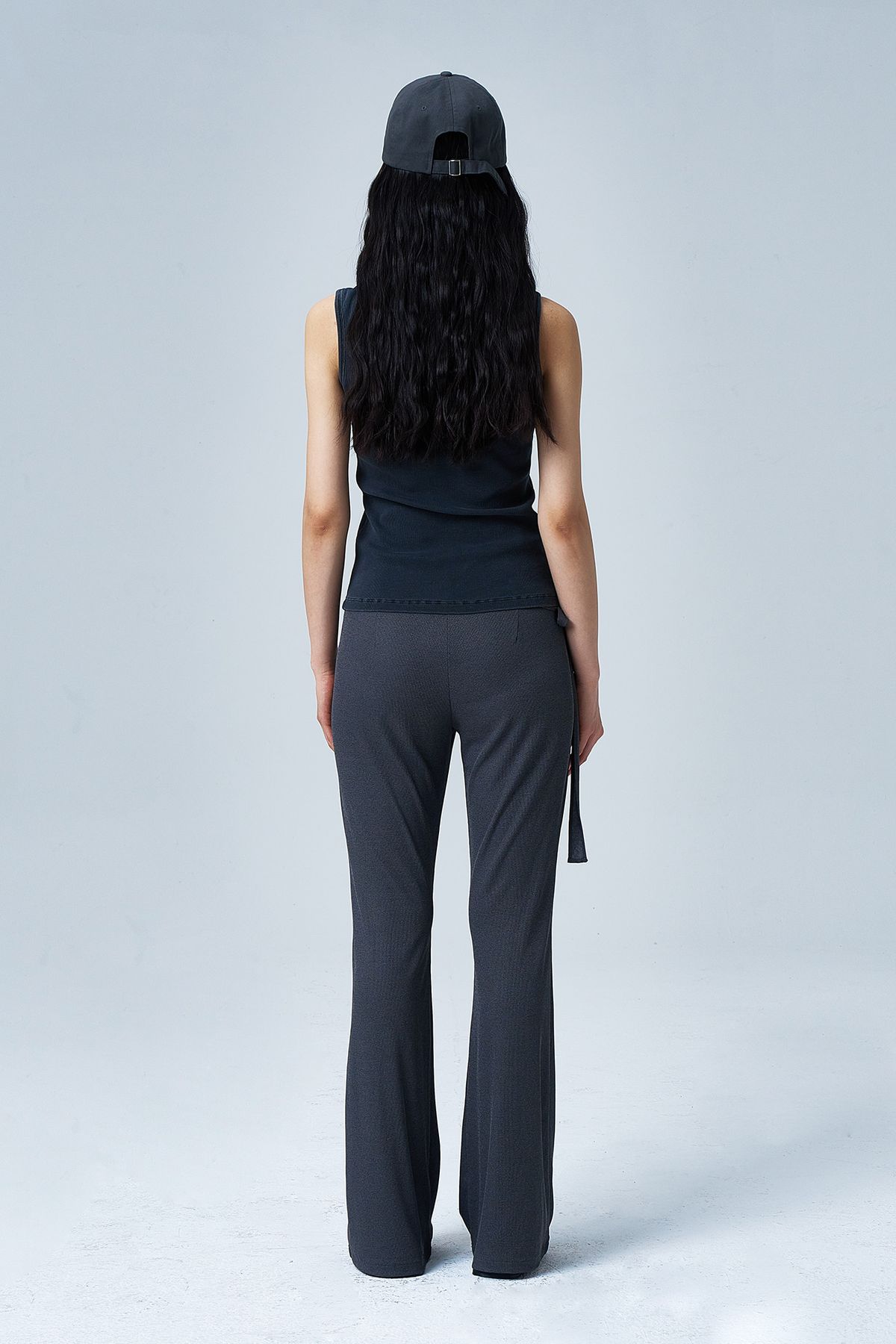 다이닛(DEINET) JERSEY WRAP PANTS IN DARK GREY