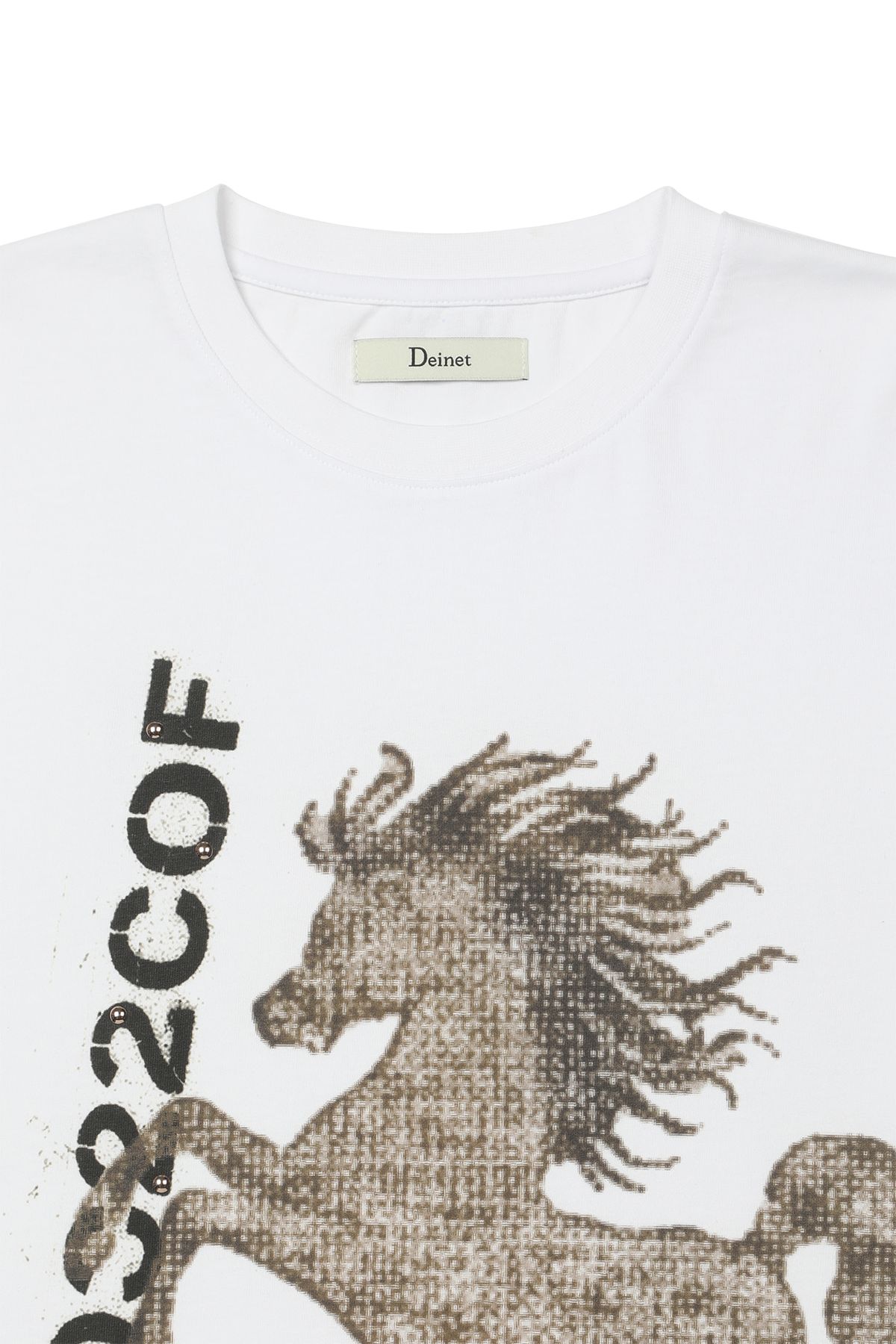 다이닛(DEINET) HORSE GRAPHIC T-SHIRT IN WHITE