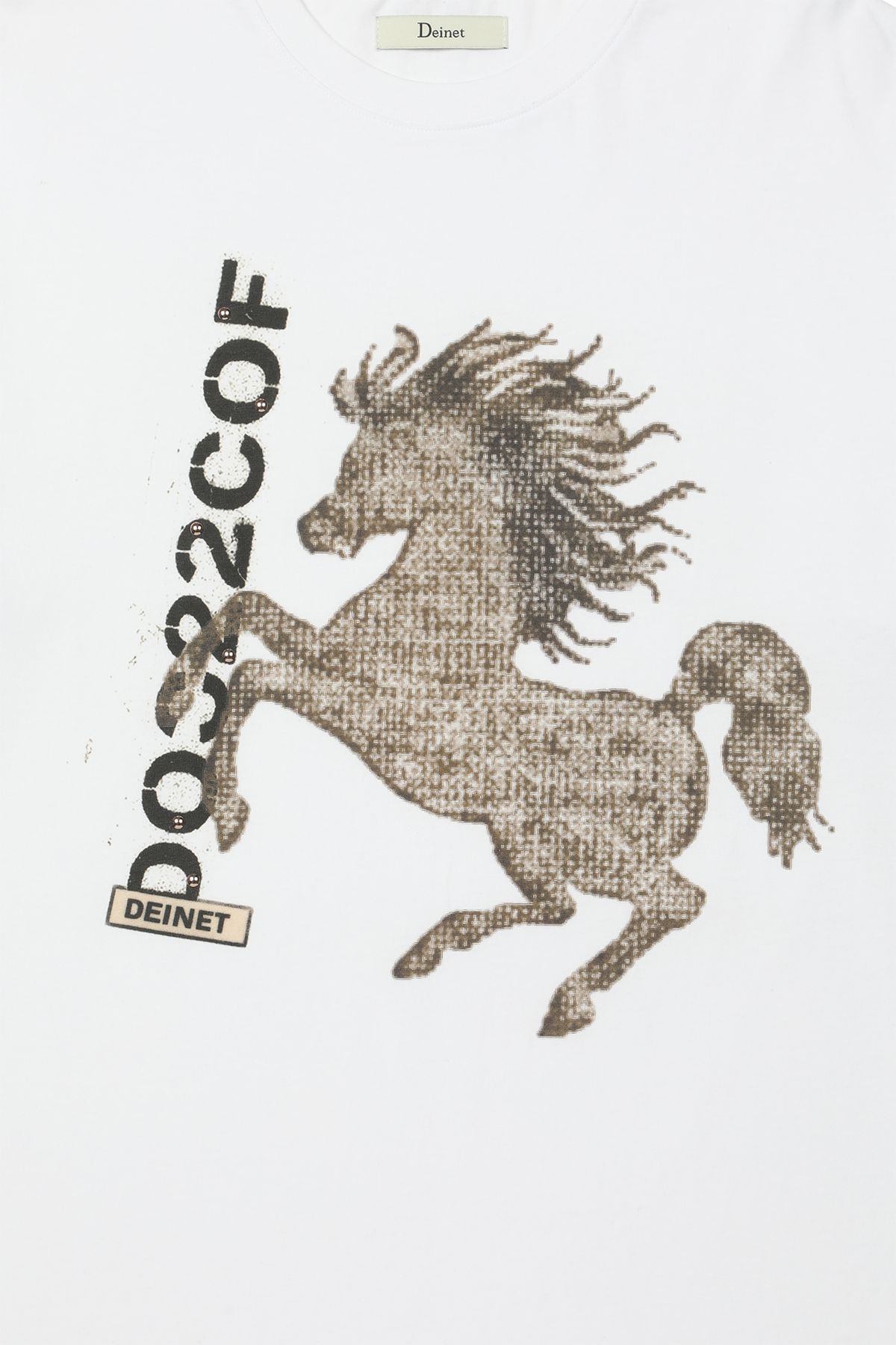 다이닛(DEINET) HORSE GRAPHIC T-SHIRT IN WHITE