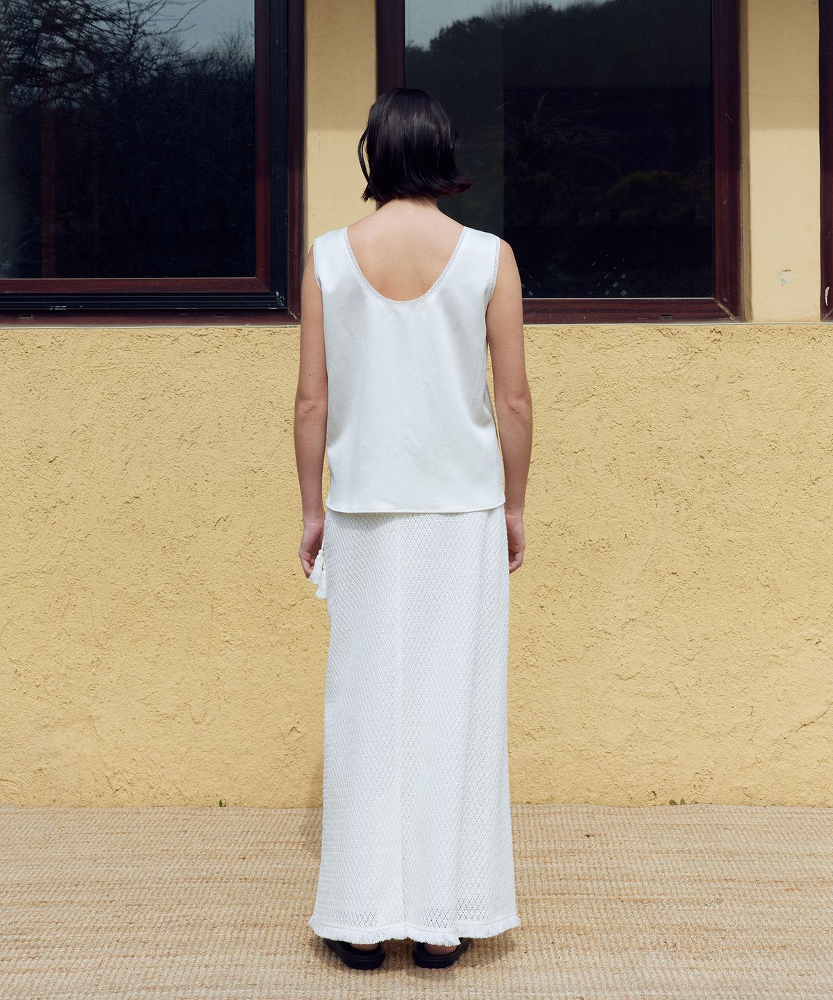 프리터(FRITUR) Crocher Tassle Maxi Skirt White_F262SK02