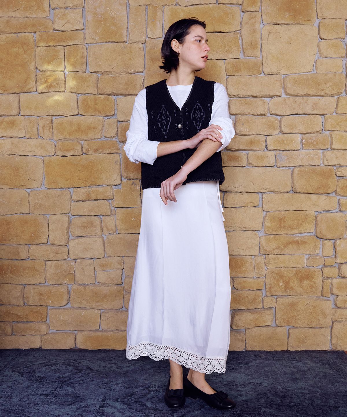 프리터(FRITUR) Satin Pintuck Maxi Skirt White_F262SK01