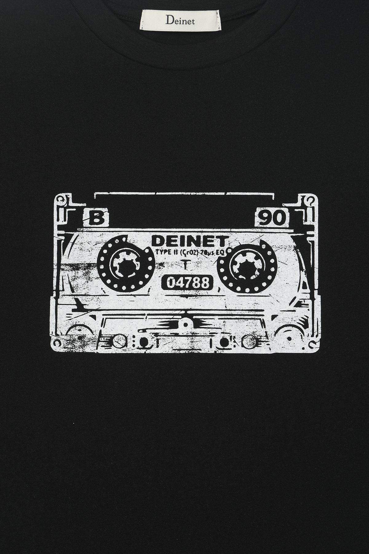 다이닛(DEINET) TAPE T-SHIRT IN BLACK