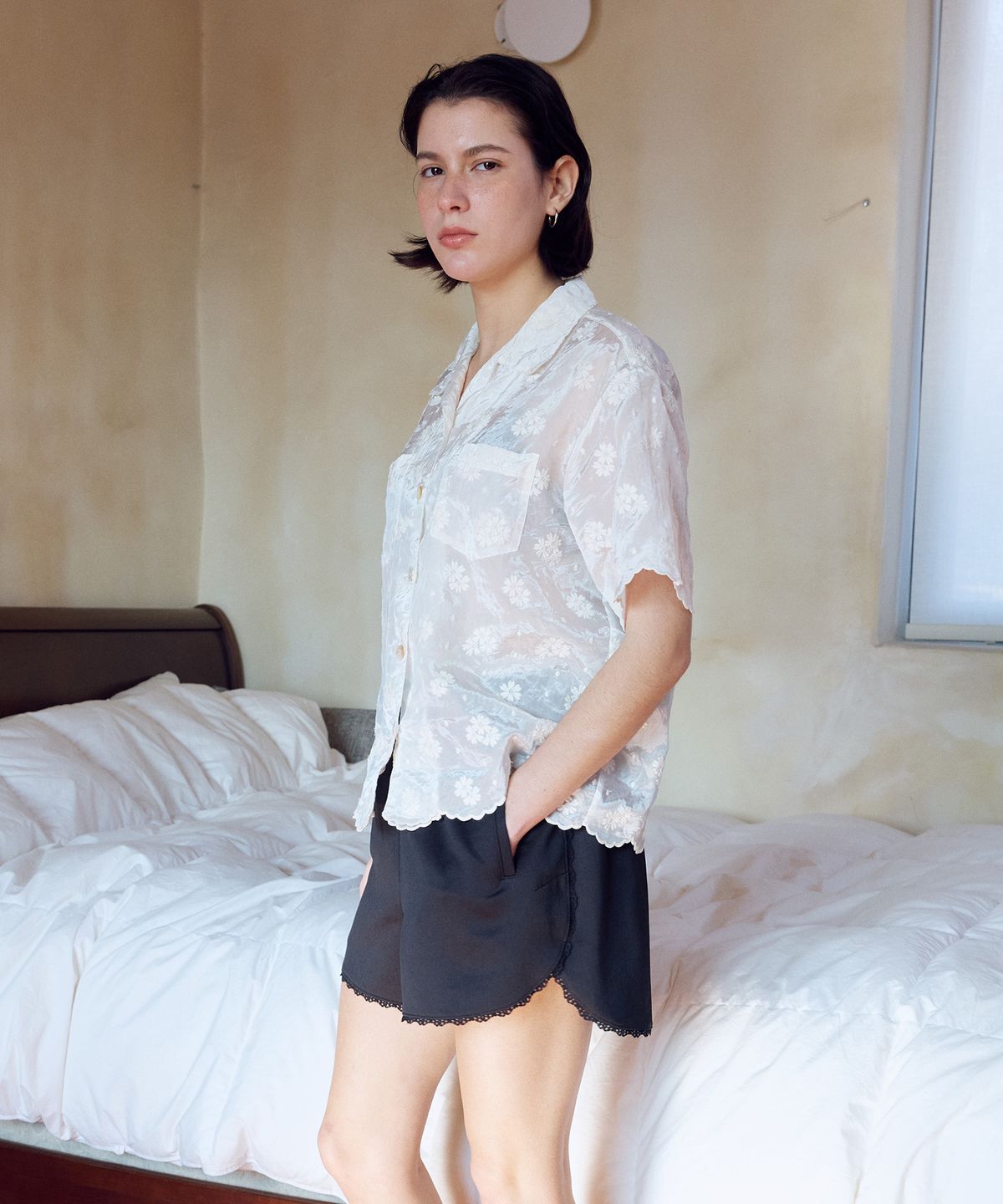 프리터(FRITUR) Lace Short Pants Black_F262PT05