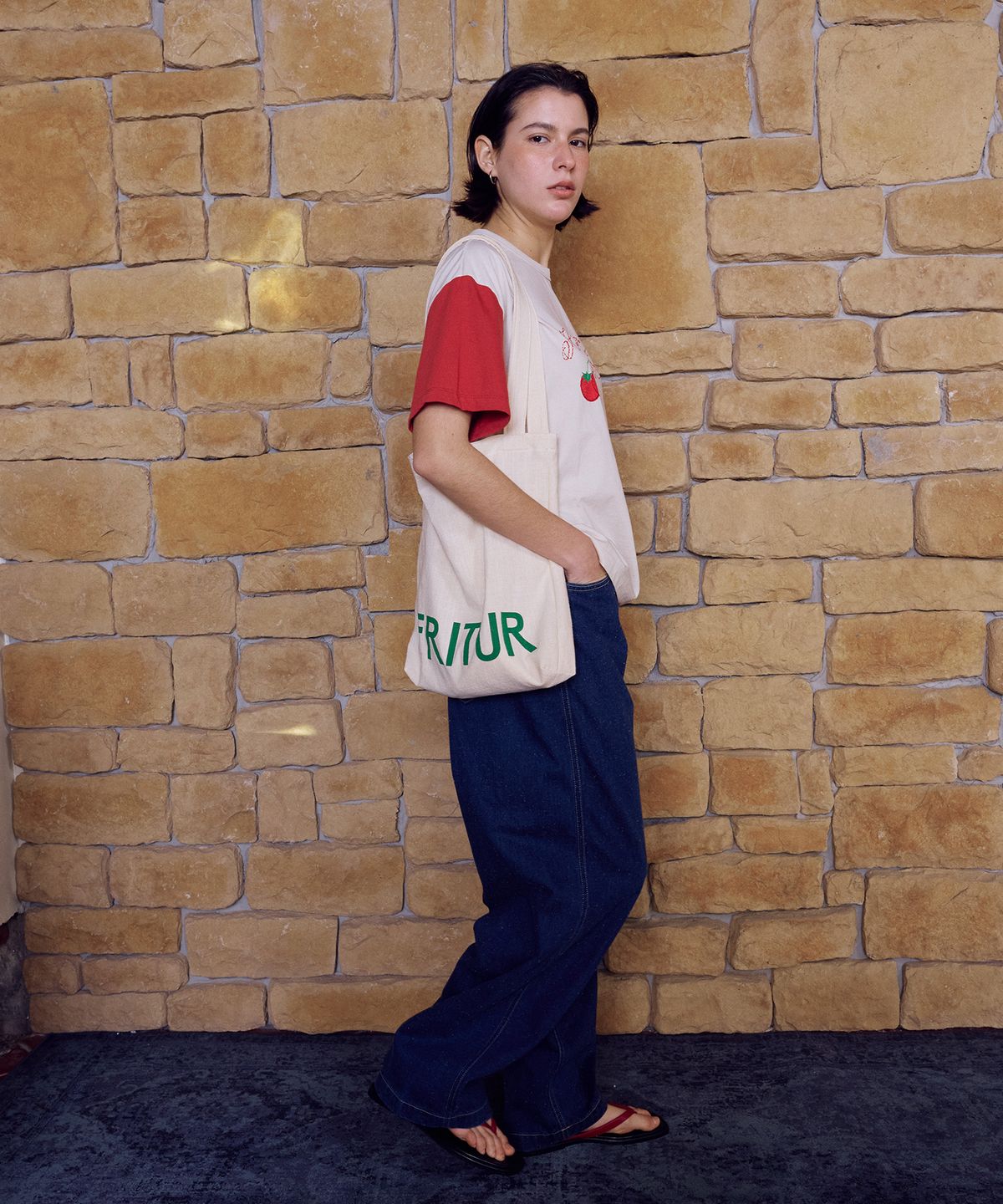 프리터(FRITUR) Cherry Tomato T-Shirt Light beige_F262TS01